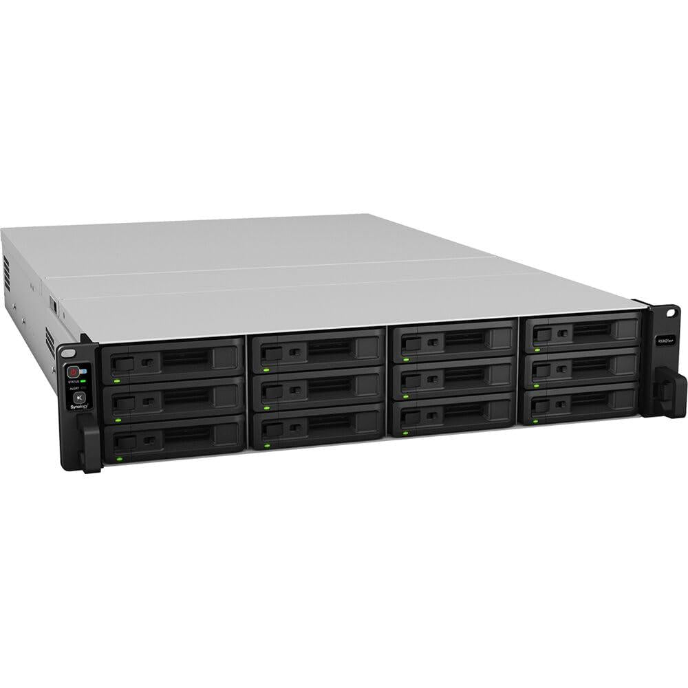 Synology RackStation RS3621xs+ - Serveur NAS - 12 Baies - rack-montable - SATA 6Gb/s - RAID 0, 1, 5, 6, 10, JBOD, RAID F1, disque de réserve 1, disque de réserve 10, disque de réserve 5, 6 disques de secours, disque de secours F1 - RAM 8 Go - Gigabit Ethe