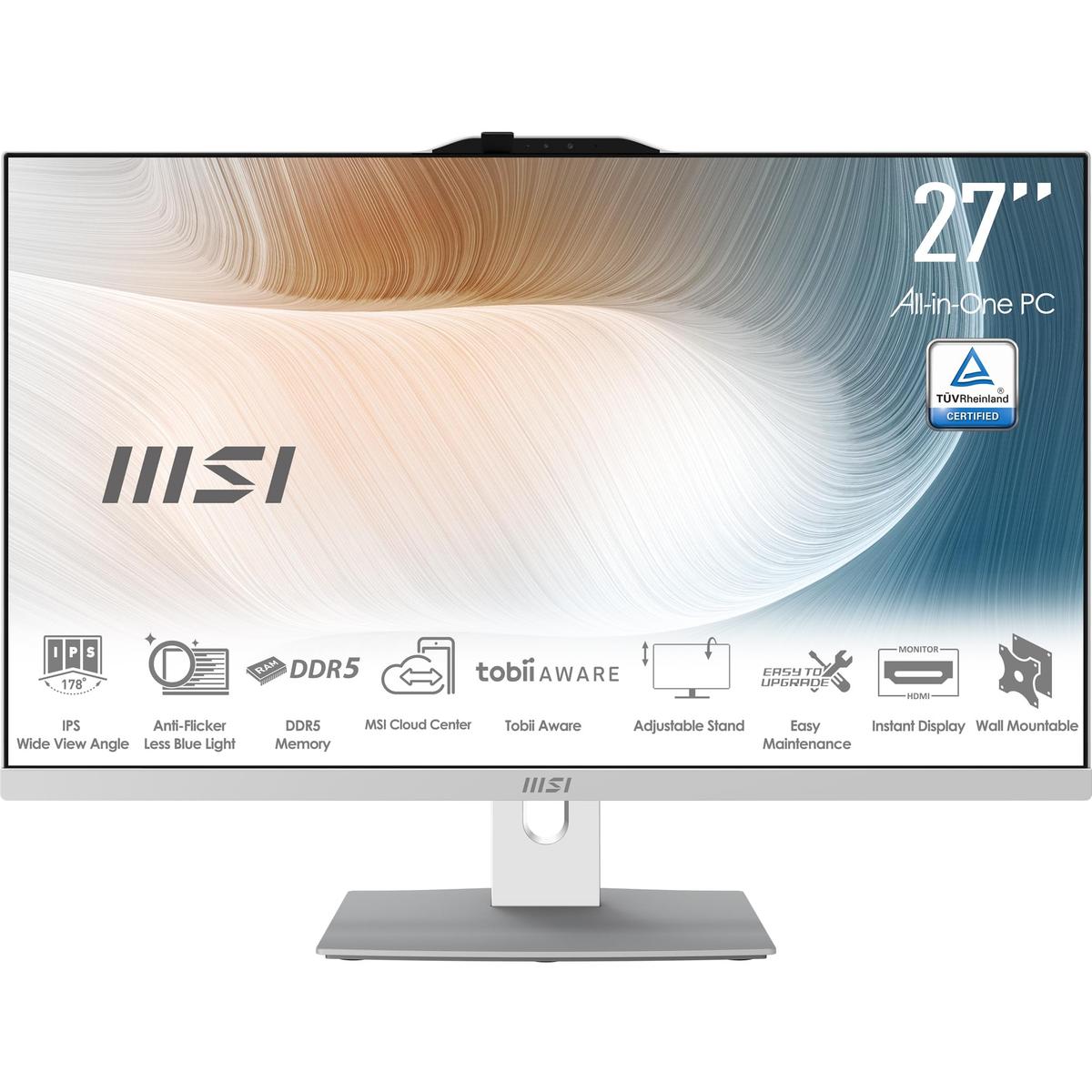 MSI Modern AM272P 1M-838DE Core 5-120U 8GB/512GB SSD 27" IPS Win 11 Pro wei