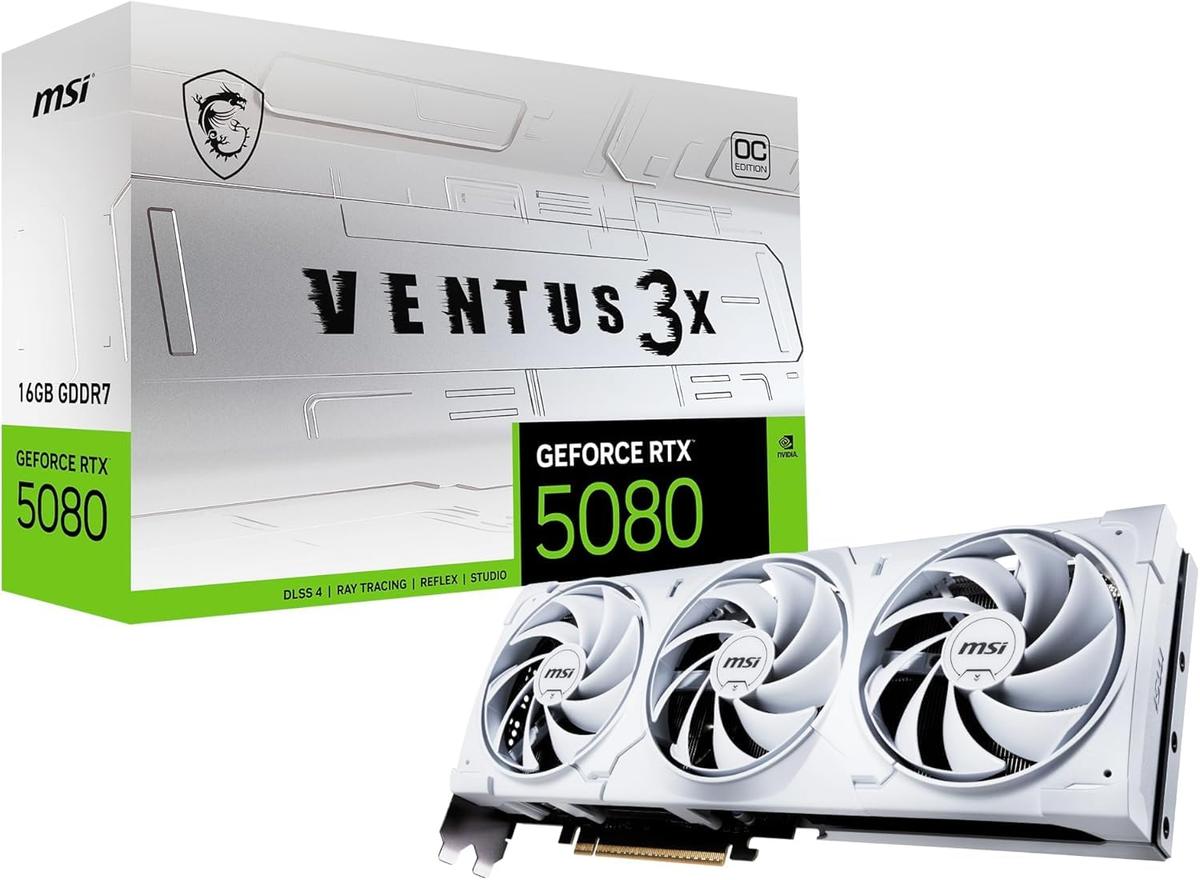 MSI VGA 16GB RTX5080 VENTUS 3X OC WHITE 16G 3xDP/HDMI GeForce RTX 5080 16G VENTUS 3X OC WHITE