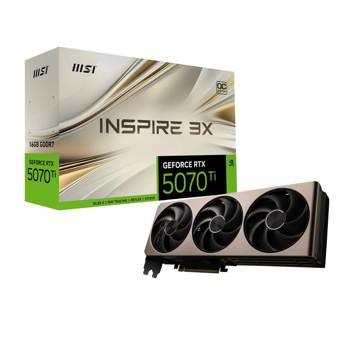 GeForce RTX 5070 Ti 16G INSPIRE 3X OC (DLSS 4, 3x DisplayPort, 1x HDMI 2.1)