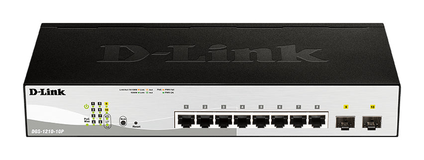 8 Ports PoE Gigabit + 2 Ports SFP - Manageable