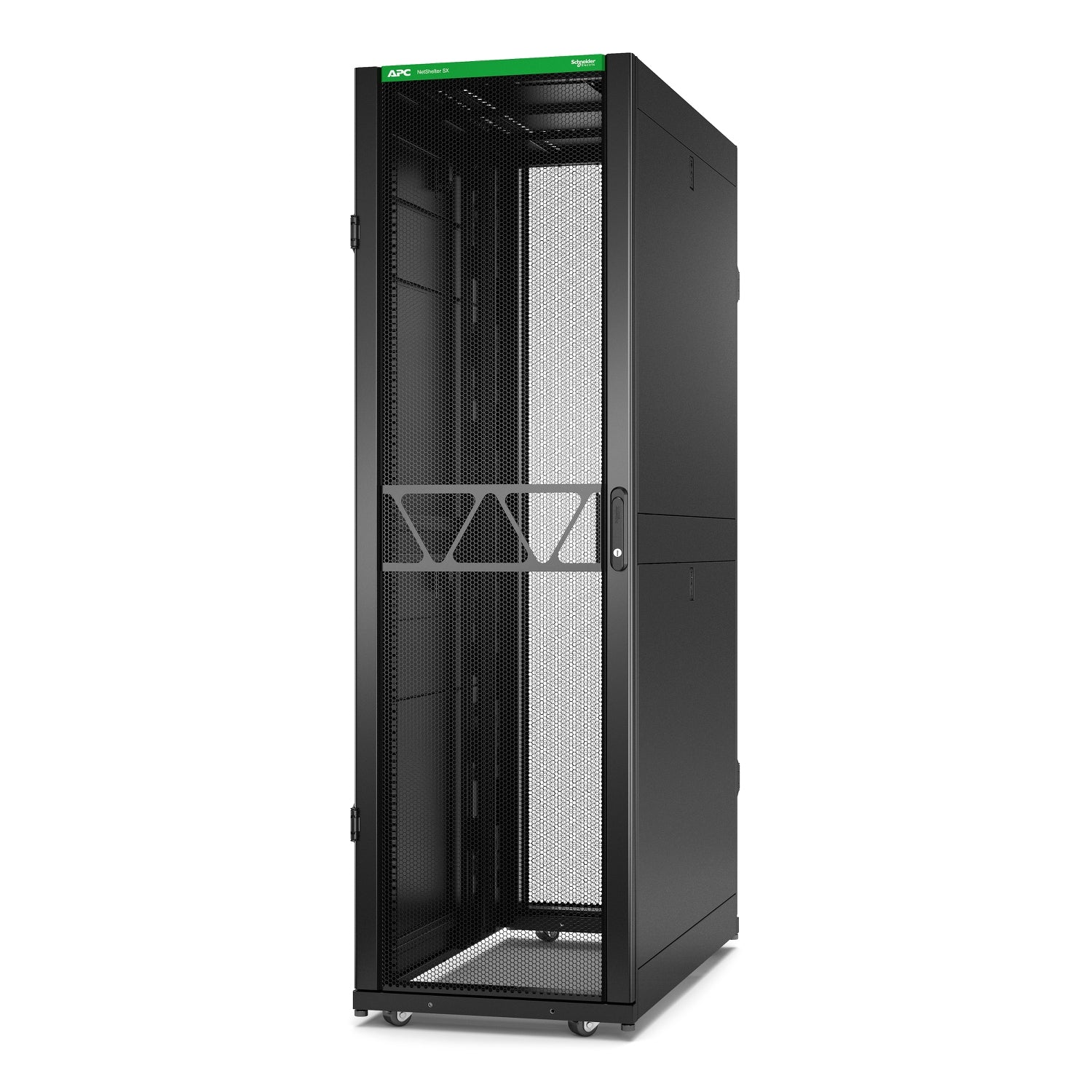 APC NetShelter SX Gen 2 - Rack armoire - H 1991 x L 600 x P 1200 mm, avec les côtés - sur le sol - noir - 42U - 19" - Conformité TAA - pour P/N: SMT1000RM1U, SMT750RM1U, SRTL10KRM4UT, SRTL5KRM2UI-HW, SRTL5KRM2UT-HW, SRTL8KRM4UT