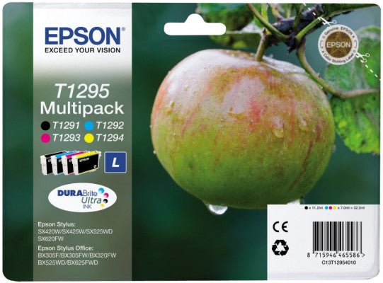 Pack 4 cartouches d'encre Epson Pomme T1295