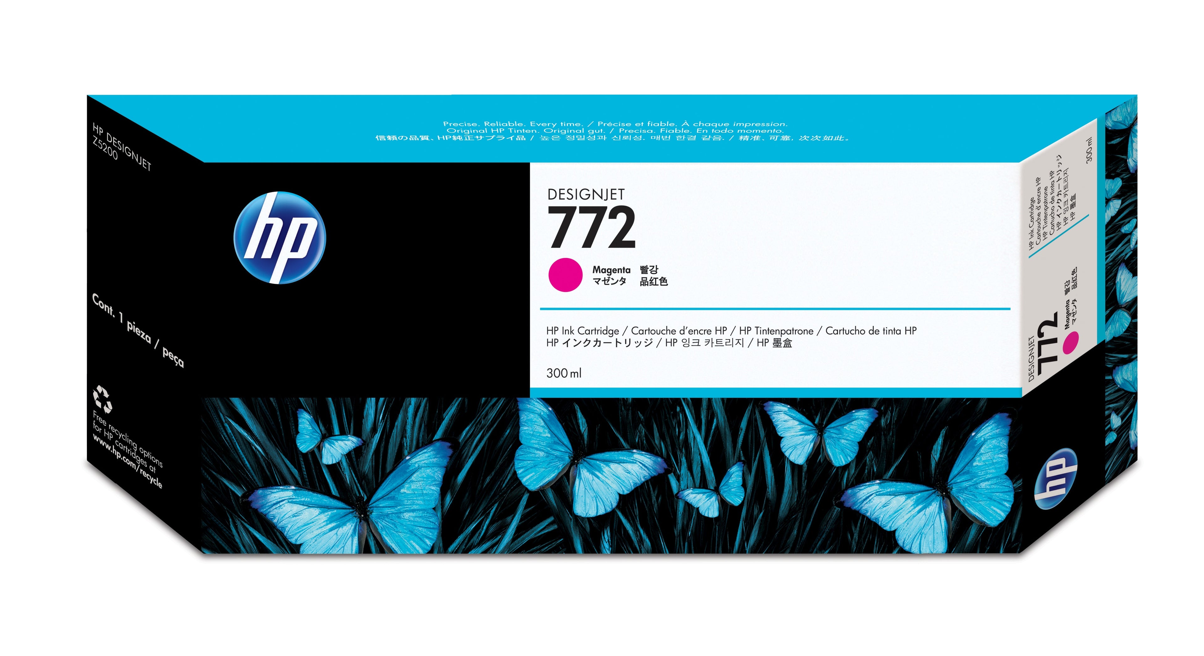 HP 772 - 300 ml - magenta - original - DesignJet - cartouche d'encre - pour DesignJet HD Pro MFP, Z5200, Z5200 PostScript, Z5400 PostScript ePrinter