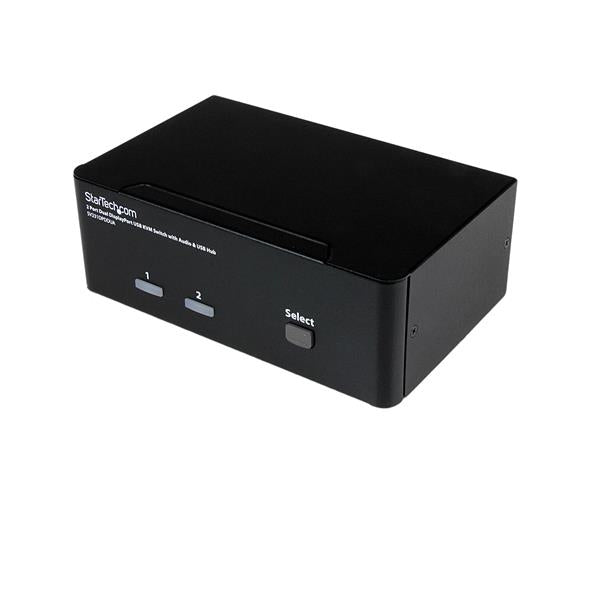 StarTech.com Commutateur KVM 2 ports DisplayPort, USB et audio - Switch KVM - 2560 x 1600 - Commutateur écran-clavier-souris/audio - 2 x KVM / audio - 1 utilisateur local - de bureau - pour P/N: IM12D1500P, SVA12M2NEUA, SVA12M5NA