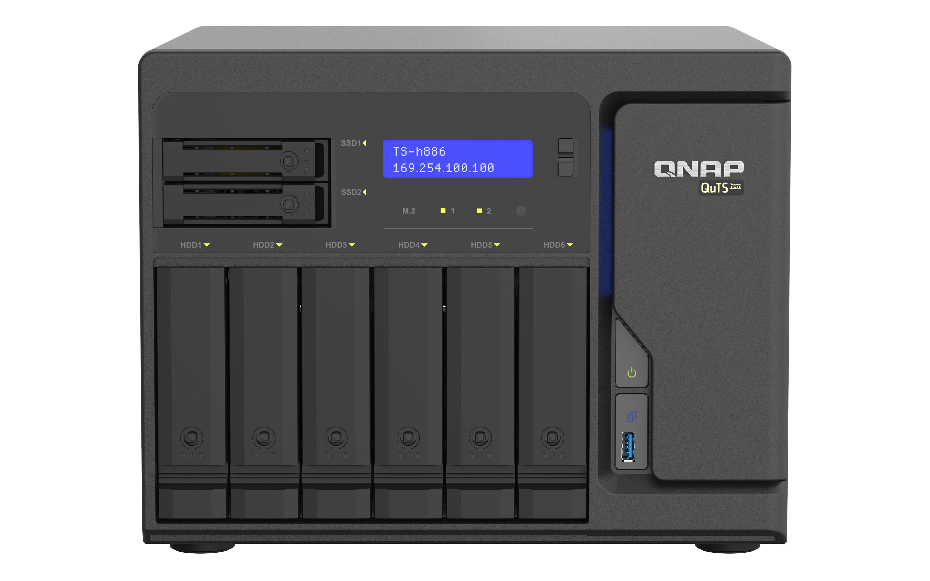 QNAP TS-h886 - Serveur NAS - 8 Baies - SATA 6Gb/s - RAID 0, 1, 5, 6, 10, 50, JBOD, 60, RAID TP, TM - RAM 8 Go - 2.5 Gigabit Ethernet - iSCSI support