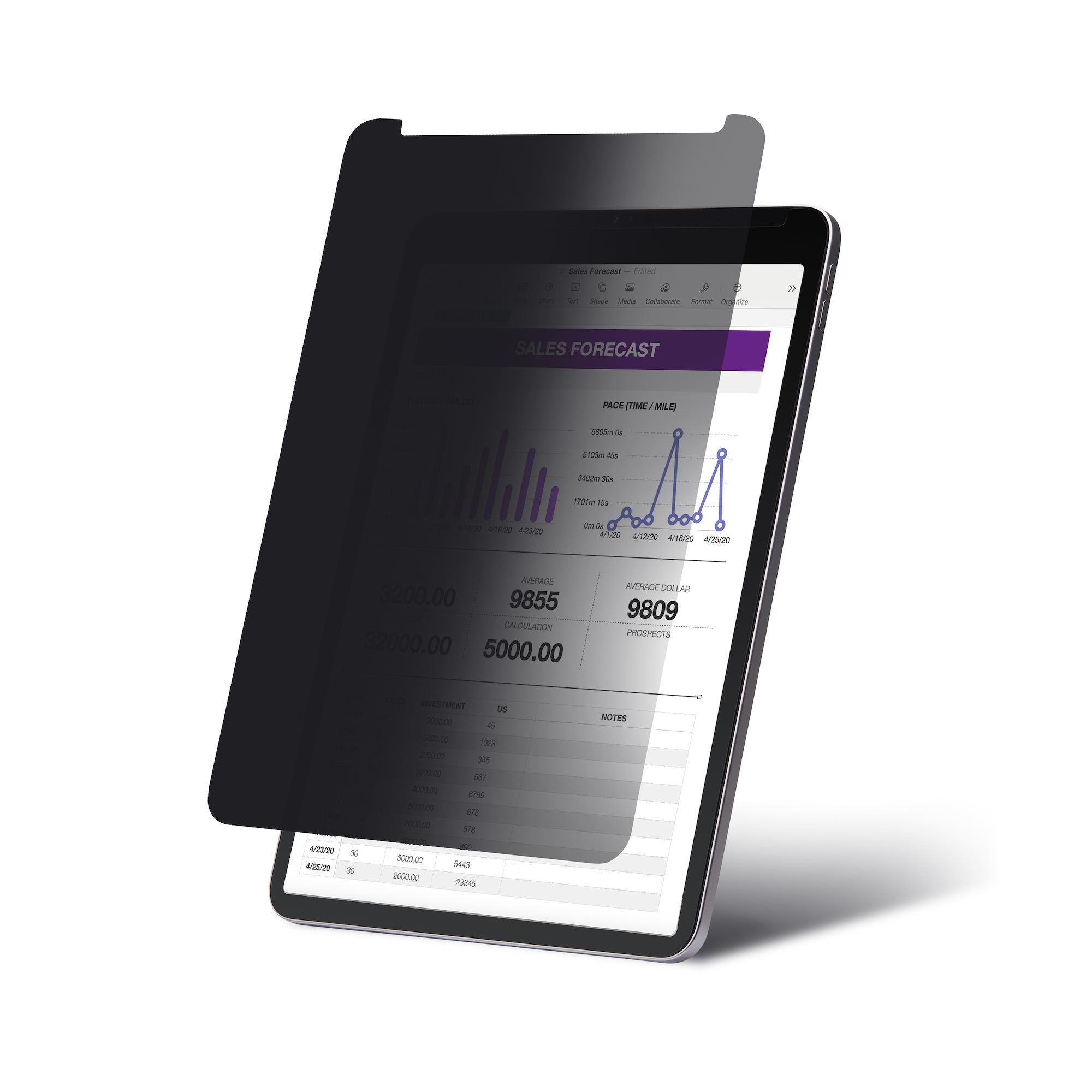 StarTech.com 4-Way Privacy Screen For 12.9-inch iPad Pro - Protection d'écran pour tablette - pour portrait/paysage, tactile, vue à +/-30°, bloque jusqu'à 51% de la lumière bleue, mat - avec filtre de confidentialité - 4 voies - 12.9" - noir - pour Apple