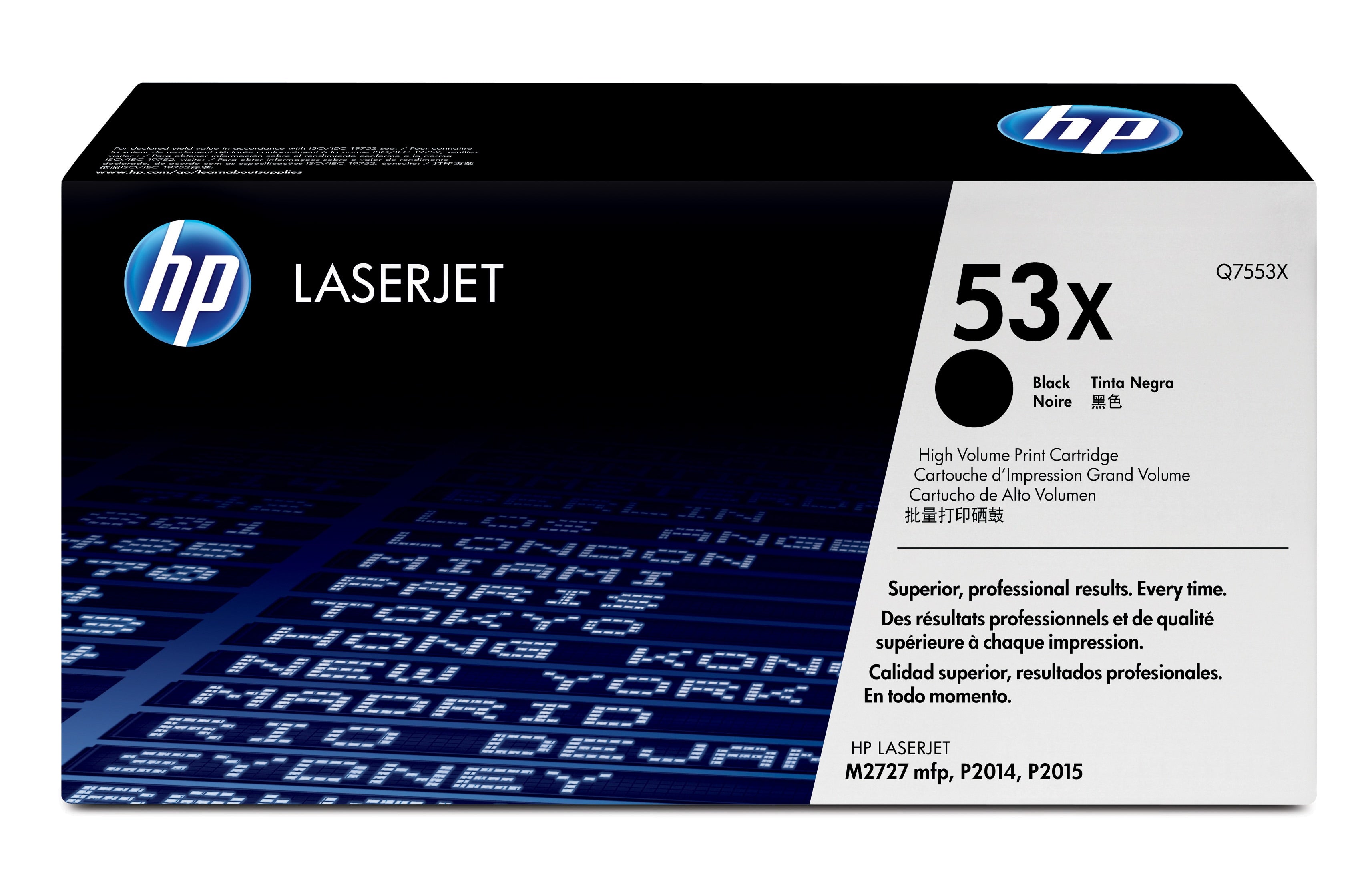 HP 53X - À rendement élevé - noir - original - LaserJet - cartouche de toner (Q7553X) - pour LaserJet M2727nf MFP, M2727nfs MFP, P2014, P2014n, P2015, P2015d, P2015dn, P2015n, P2015x