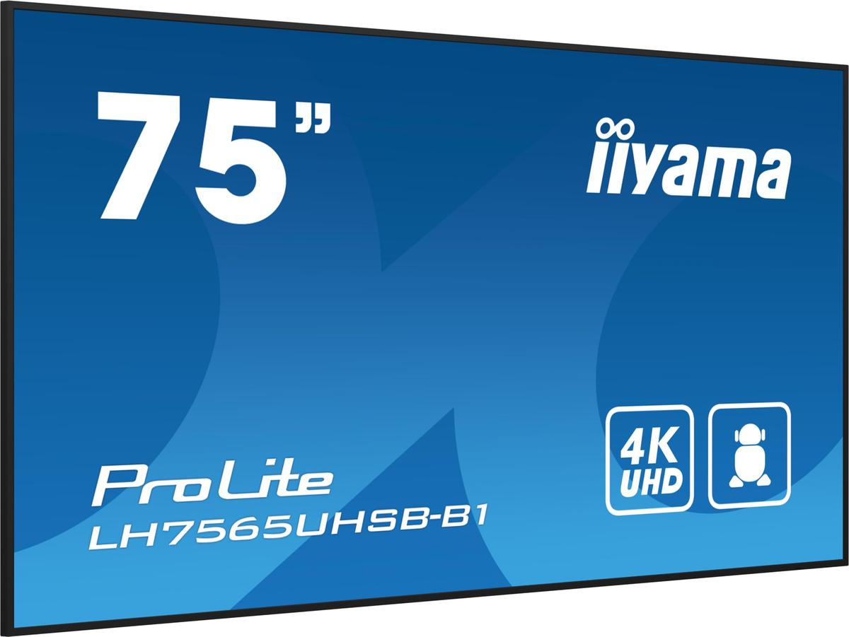 iiyama ProLite LH7565UHSB-B1 189cm (75") 4K UHD Signage Monitor DP/HDMI/RJ45