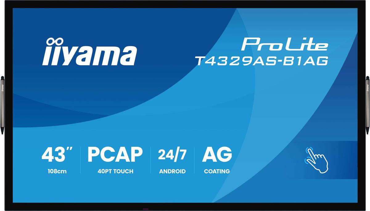 IIYAMA 108cm (42.5") T4329AS-B1AG 16:9 M-Touch 2xHDMI+UBS-C
