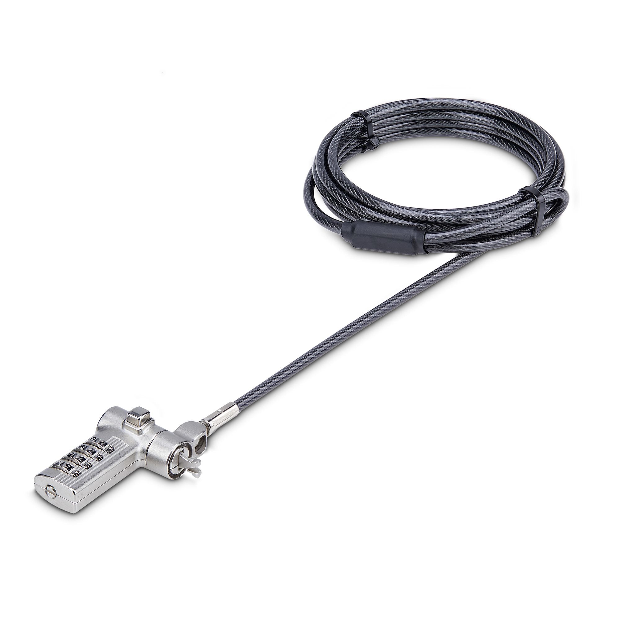 StarTech.com Câble Antivol pour PC Portable, 2m, Noble Wedge®/Nano/K-Slot - Câble de sécurité - noir, argent - 2 m