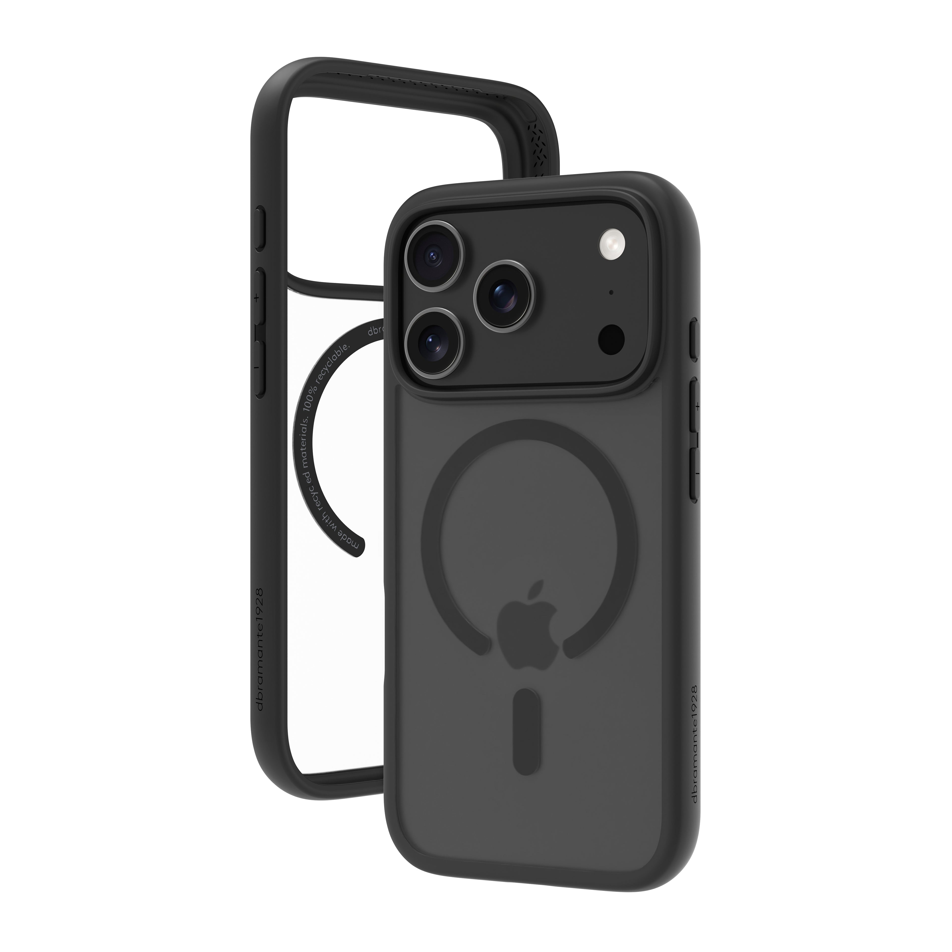 dbramante1928 Grenen - Coque de protection pour téléphone portable - compatibilité avec MagSafe - plastique - noir, transparent