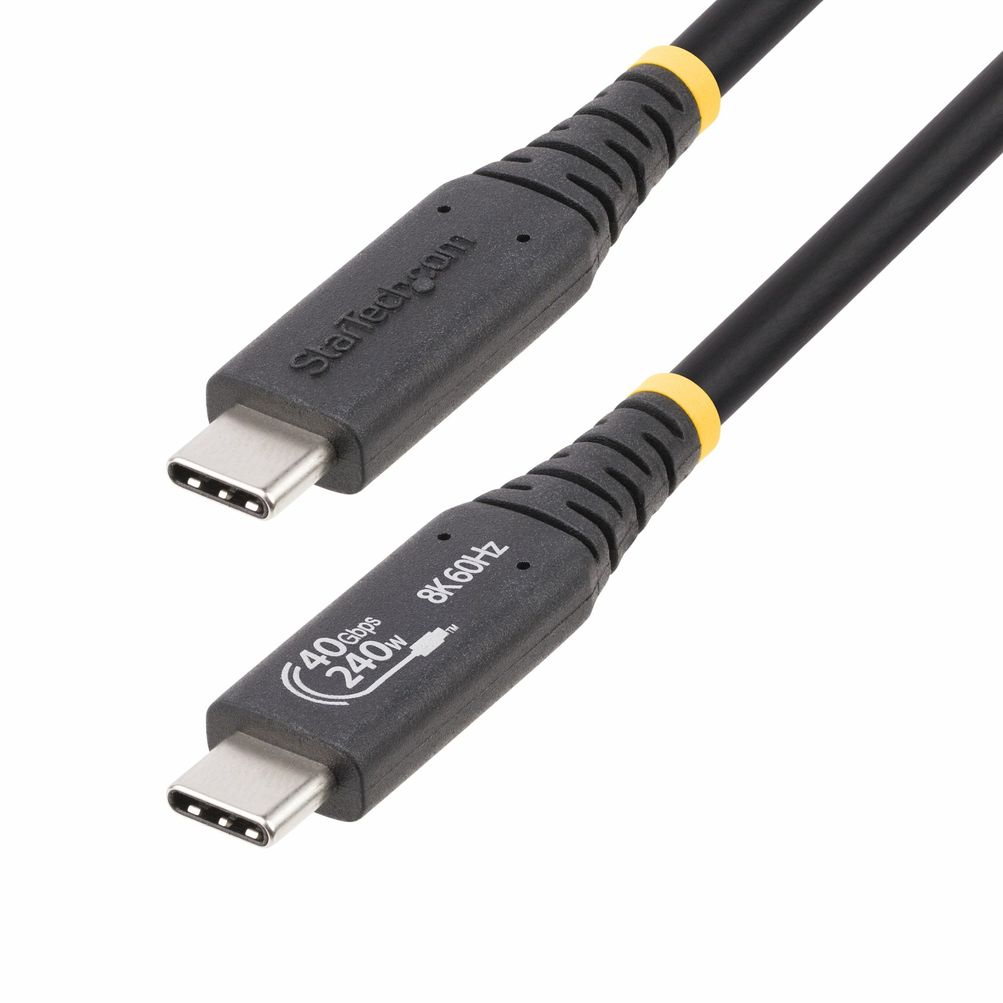 StarTech.com Câble USB4 de 1m, Câble USB-C Certifié USB-IF, 40Gbps, PD - Câble USB - 24 pin USB-C (M) pour 24 pin USB-C (M) - USB4 / Thunderbolt 3 / Thunderbolt 4 / DisplayPort 1.4 - 48 V - 5 A - 1 m - sans halogène, passif, support 4K 120 Hz, support pou