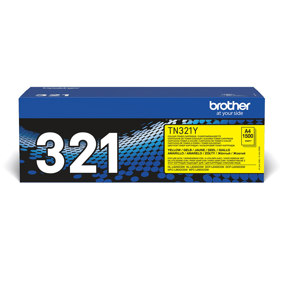 Brother TN321Y - Jaune - original - cartouche de toner - pour Brother DCP-L8400, DCP-L8450, HL-L8250, HL-L8350, MFC-L8650, MFC-L8850