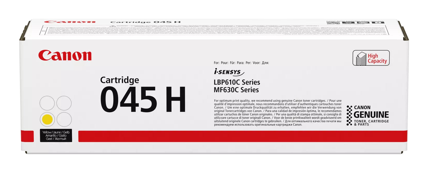 Canon 045 H - Haute capacité - jaune - original - cartouche de toner - pour imageCLASS LBP612Cdw, MF632Cdw, MF634Cdw