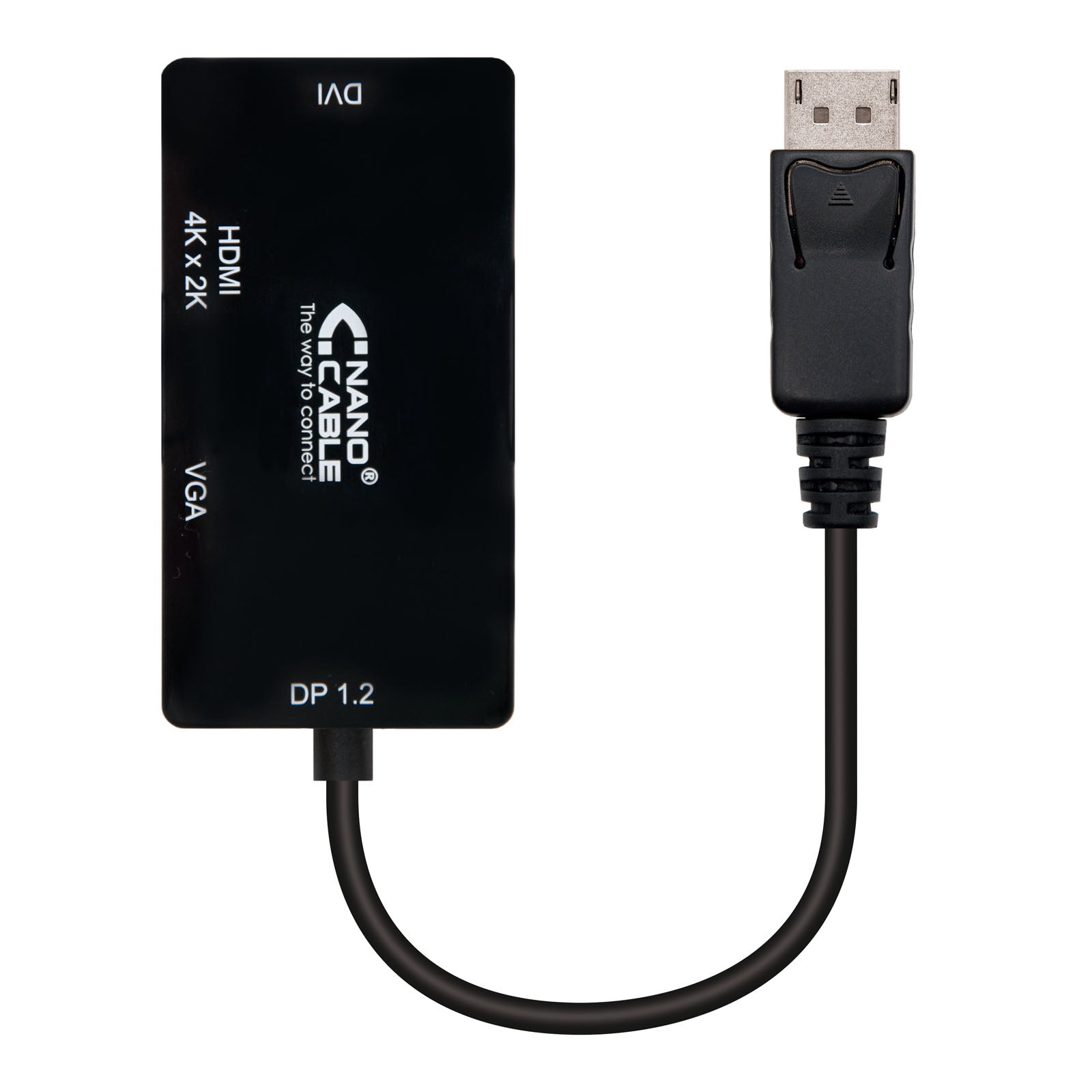Adaptateur DisplayPort vers VGA/DVI/HDMI 3 en 1 NANOCABLE 10.16.3301-BK Noir