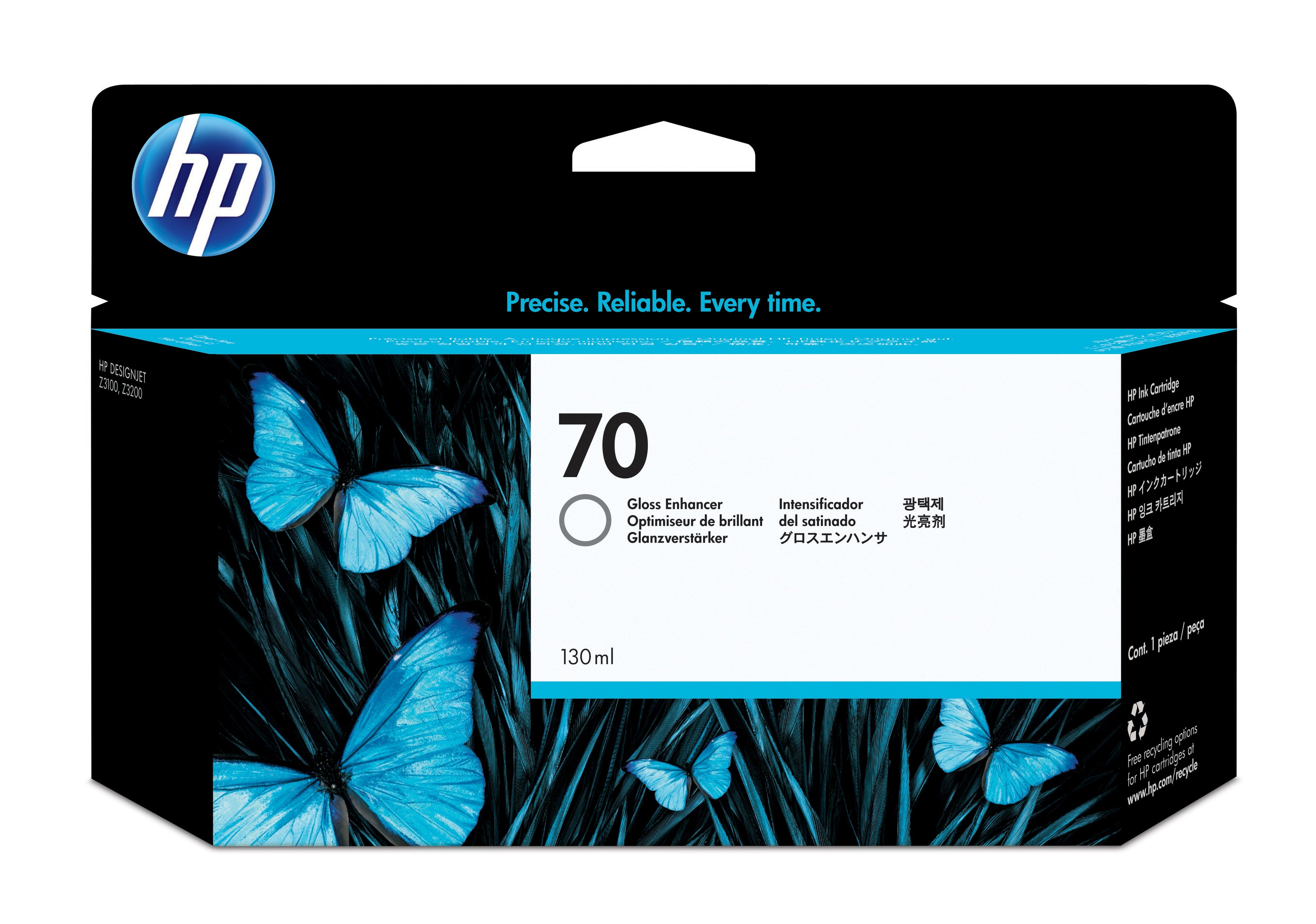 Cartouche d'encre originale HP Cartucho de tinta de mejora de brillo DesignJet HP 70 de 130 ml
