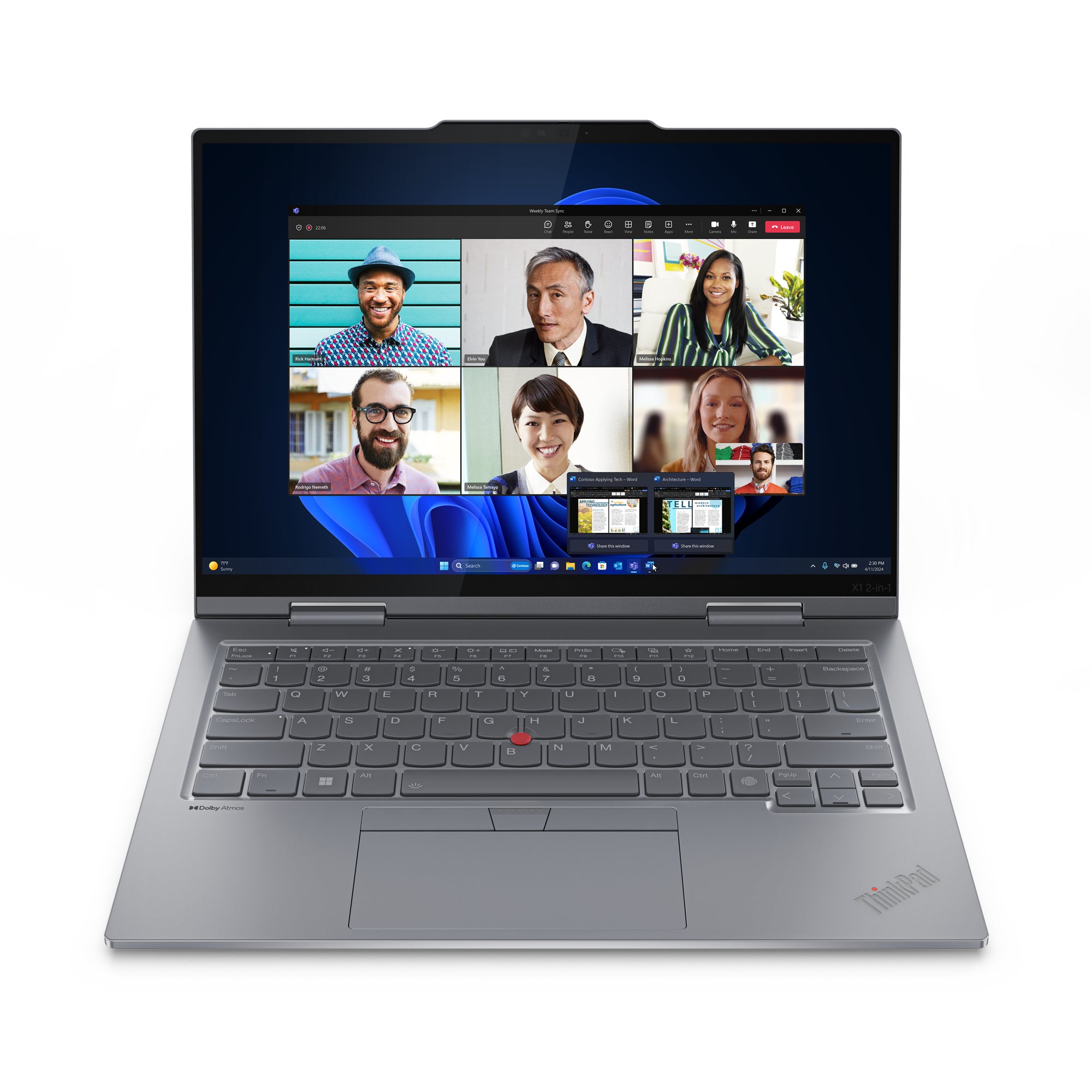 Lenovo ThinkPad X1 2-in-1 Gen 9 21KE - Conception inclinable - Intel Core Ultra 7 - 155U / jusqu'à 4.8 GHz - Evo - Win 11 Pro - Intel Graphics - 16 Go RAM - 512 Go SSD TCG Opal Encryption 2, NVMe, Performance - 14" IPS écran tactile ThinkPad Privacy Guard