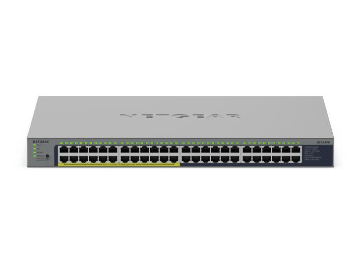 NETGEAR GS748PP - Commutateur - non géré - 24 x 10/100/1000 + 24 x 10/100/1000 (PoE+) - de bureau, fixation murale - PoE+ (380 W)