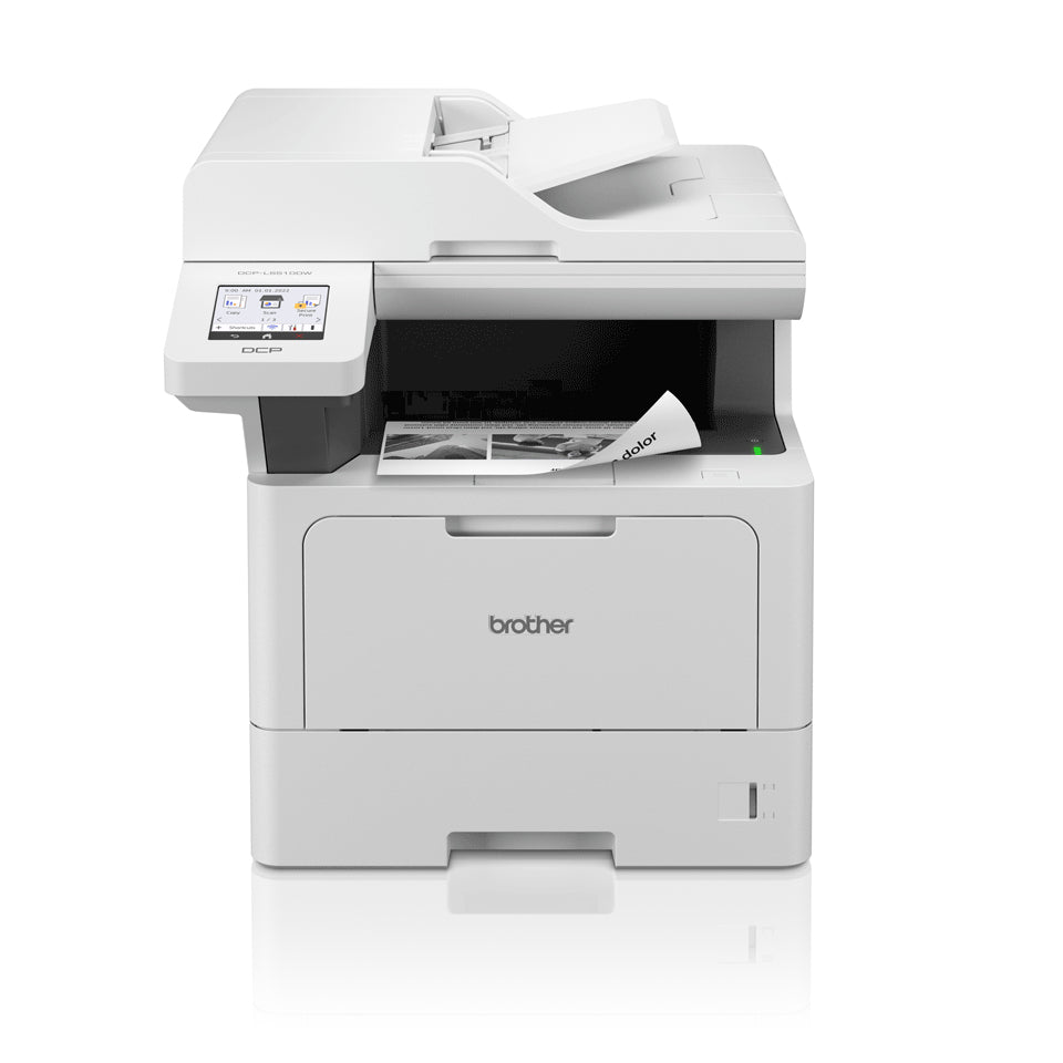 Brother DCP-L5510DW - Imprimante multifonctions - Noir et blanc - laser - A4/Legal (support) - jusqu'à 48 ppm (copie) - jusqu'à 48 ppm (impression) - 250 feuilles - NFC, USB 2.0, hôte USB 2.0, Gigabit LAN, Wi-Fi(n)