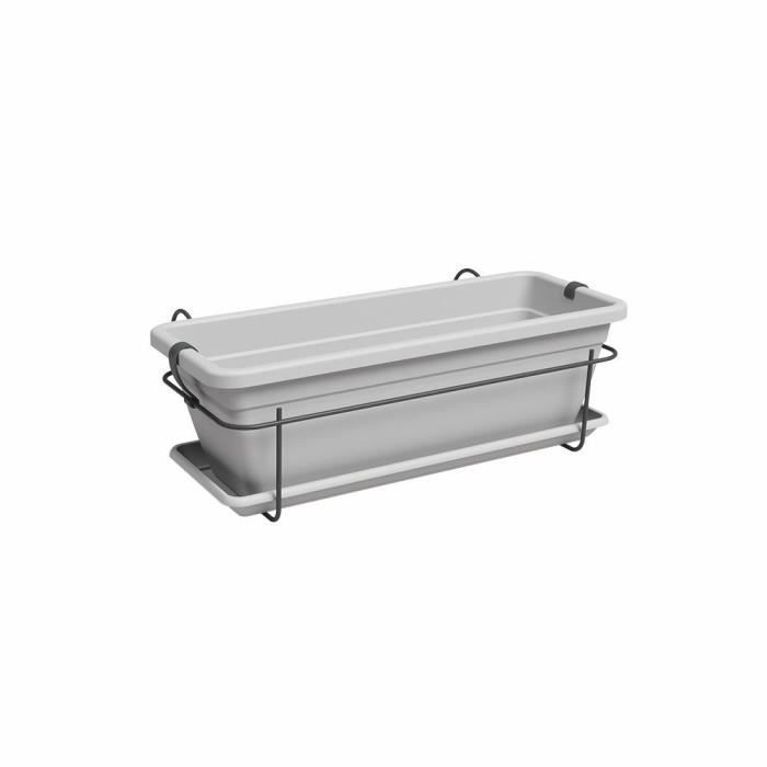 ARTEVASI Jardiniere VENEZIA balcon KIT - 50 ma - Gris clair  50 x 29 x 17,5 cm