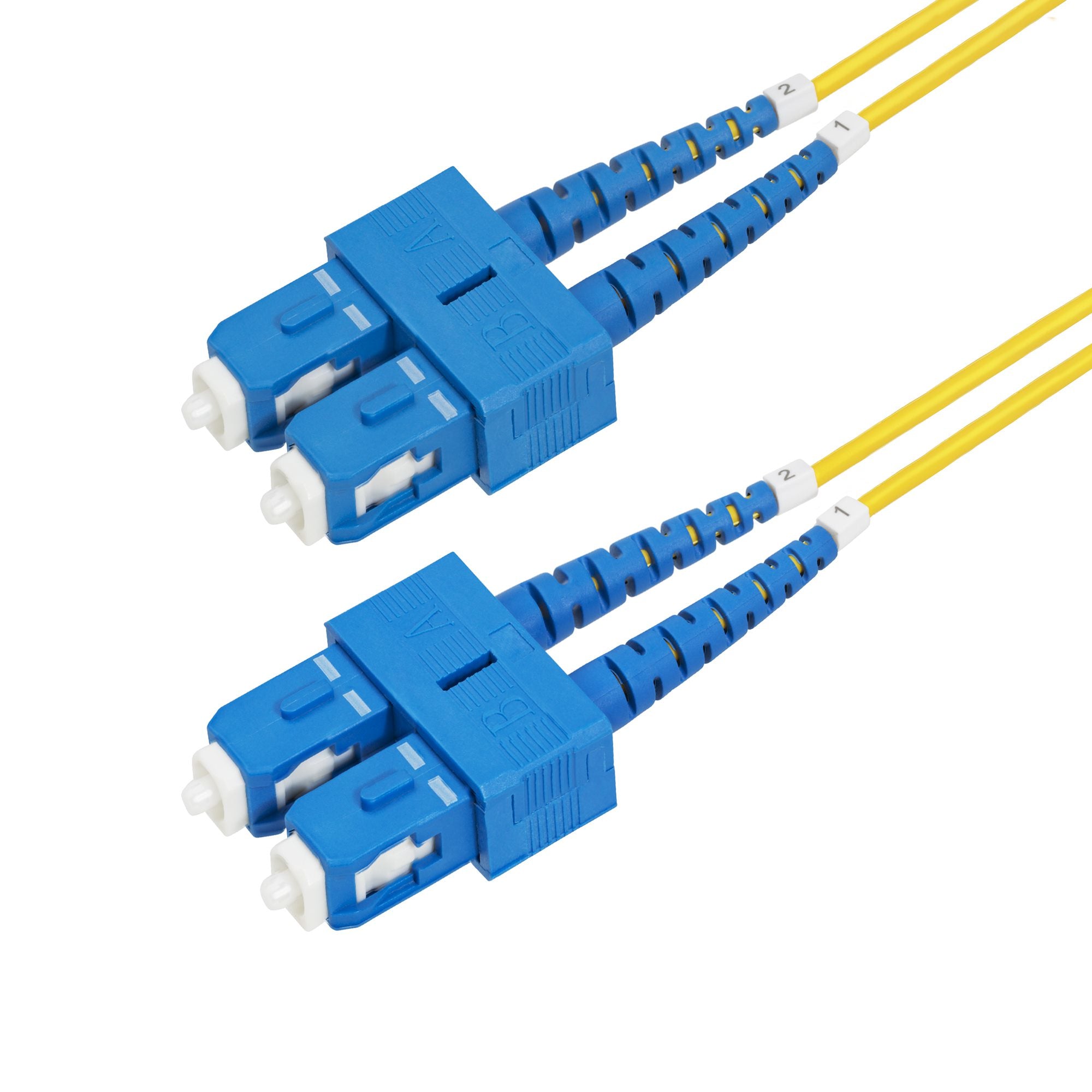 StarTech.com Câble Fibre Optique de 1m Monomode SC à SC (UPC) OS2, LSZH - Cordon de raccordement - mode unique SC/UPC (M) pour mode unique SC/UPC (M) - 1 m - 1 m - 2 mm - fibre optique - duplex - 9 / 125 micromètres - OS1/OS2 - sans halogène - jaune