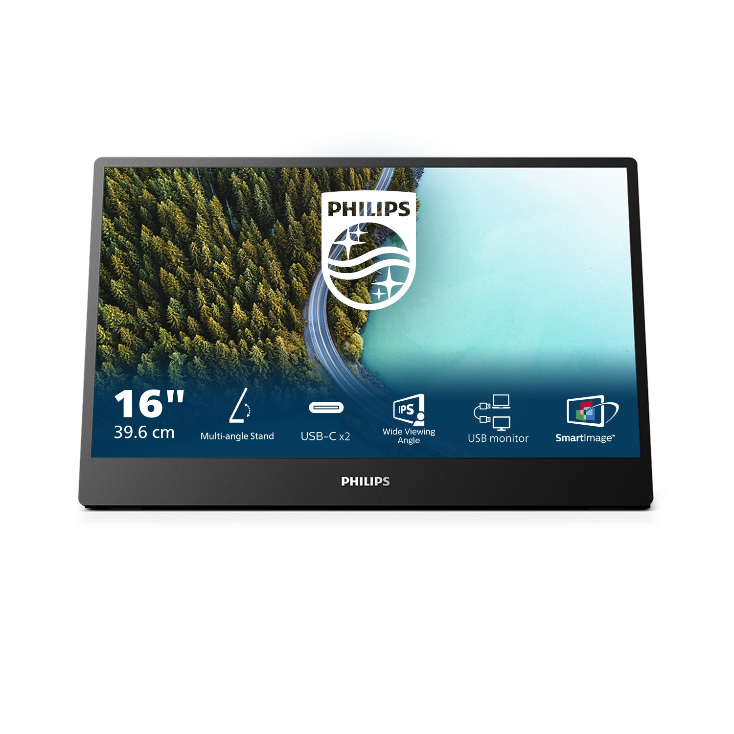 Philips 16B1P3302D - 3000 Series - écran LED - 16" (15.6" visualisable) - portable - 1920 x 1080 Full HD (1080p) @ 75 Hz - IPS - 250 cd/m² - 700:1 - 4 ms - 2xUSB-C - noir