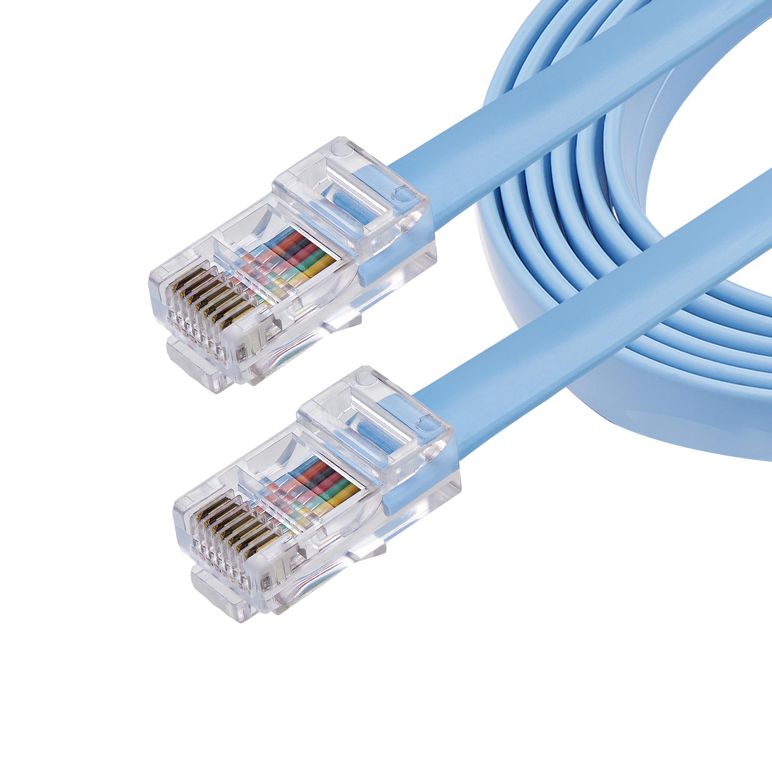 StarTech.com Câble rollover pour console Cisco de 1,8 m - RJ45 - M/M - Câble réseau - RJ-45 (M) pour RJ-45 (M) - 1.8 m - moulé, plat - bleu