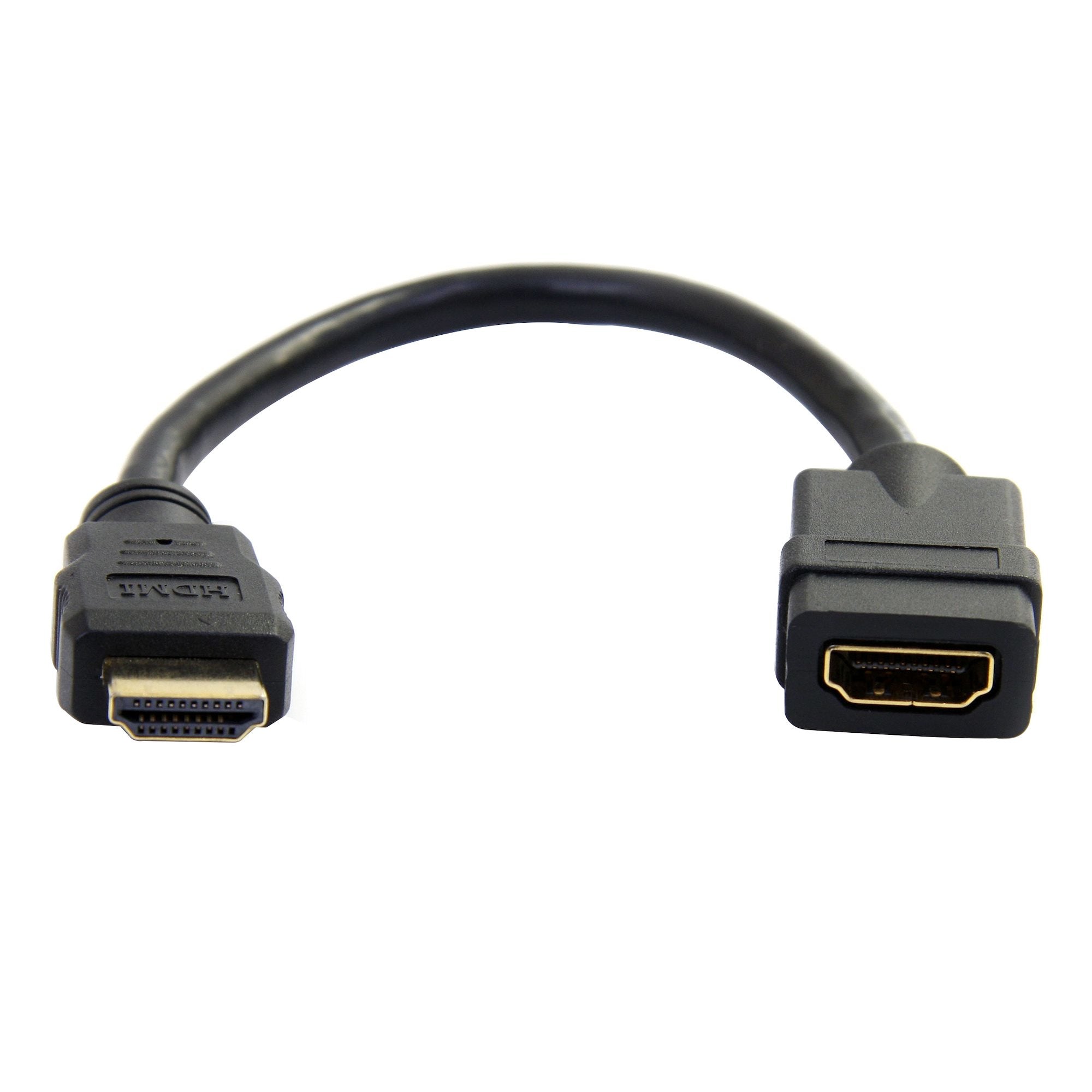 StarTech.com Cable de protection pour port HDMI Ultra HD 4k x 2k - M/F (HDMIEXTAA6IN) - Câble HDMI - HDMI mâle pour HDMI femelle - 15 cm - noir - pour P/N: CDP2HDMM2MB, DP2HDMM2MB, HDDVIMM3, HDMM1MP, HDMM2MP, HDMM3MP, HDPMM50, MDP2HDMM2MB