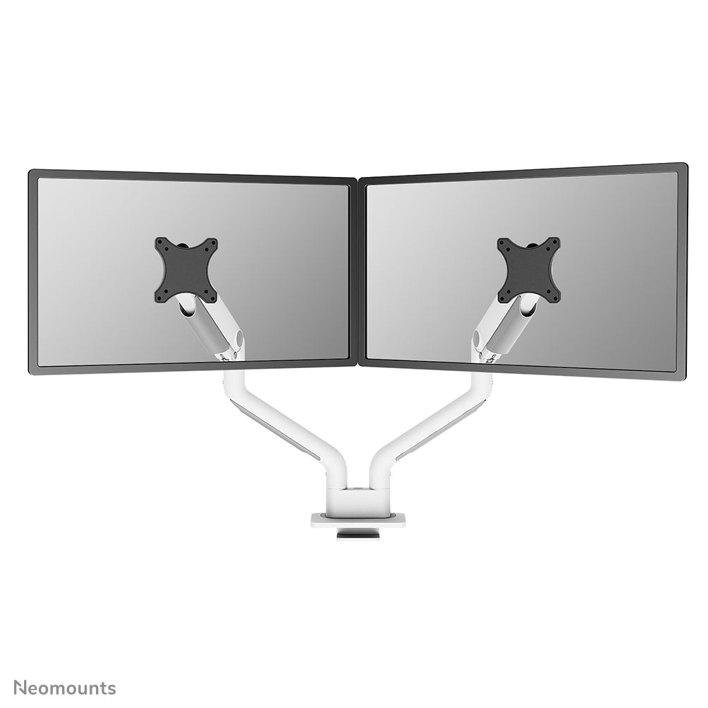 Neomounts DS70S-950WH2 NEXT One - Kit de montage (bras pour moniteur, base de montage de la pince, montage par passe-câble) - pleine action - pour 2 écrans LCD - aluminium - blanc - Taille d'écran : 17"-35" - montrable sur bureau