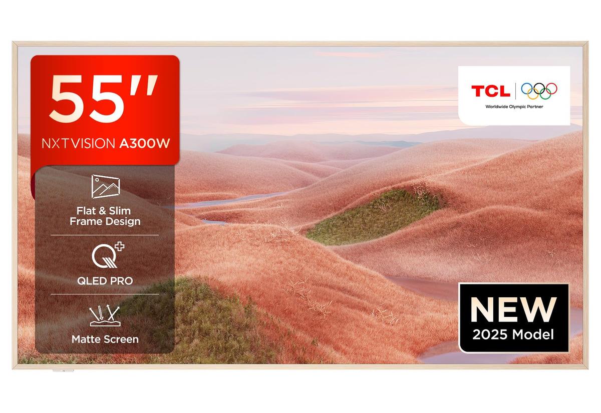 TCL A300 NXTFRAME 55A300W, 139.7 cm (55"), 3840 x 2160 pixels, QLED, Smart TV, Wi-Fi, White