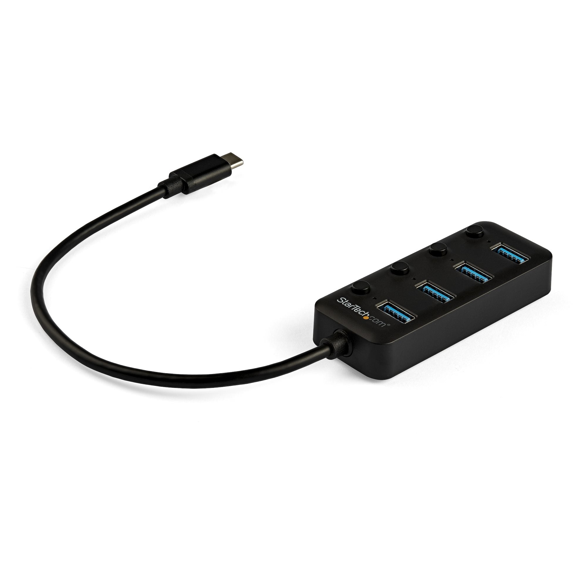 StarTech.com Hub USB 3.0 Type-C à 4 ports avec interrupteurs marche/arrêt (HB30C4AIB) - Concentrateur (hub) - 4 x USB 3.1 Gen 1 - de bureau