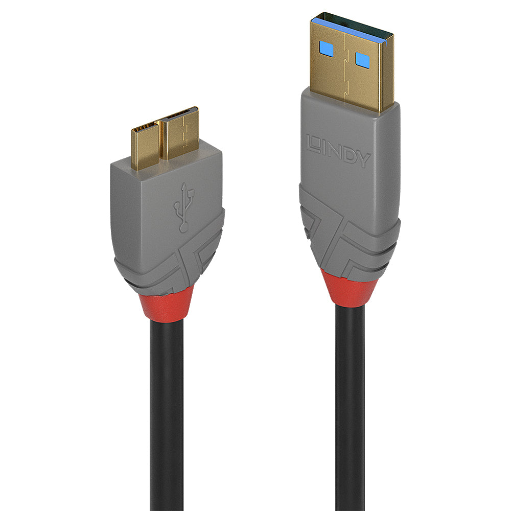 Câble USB vers micro USB LINDY 36766 Noir 1 m