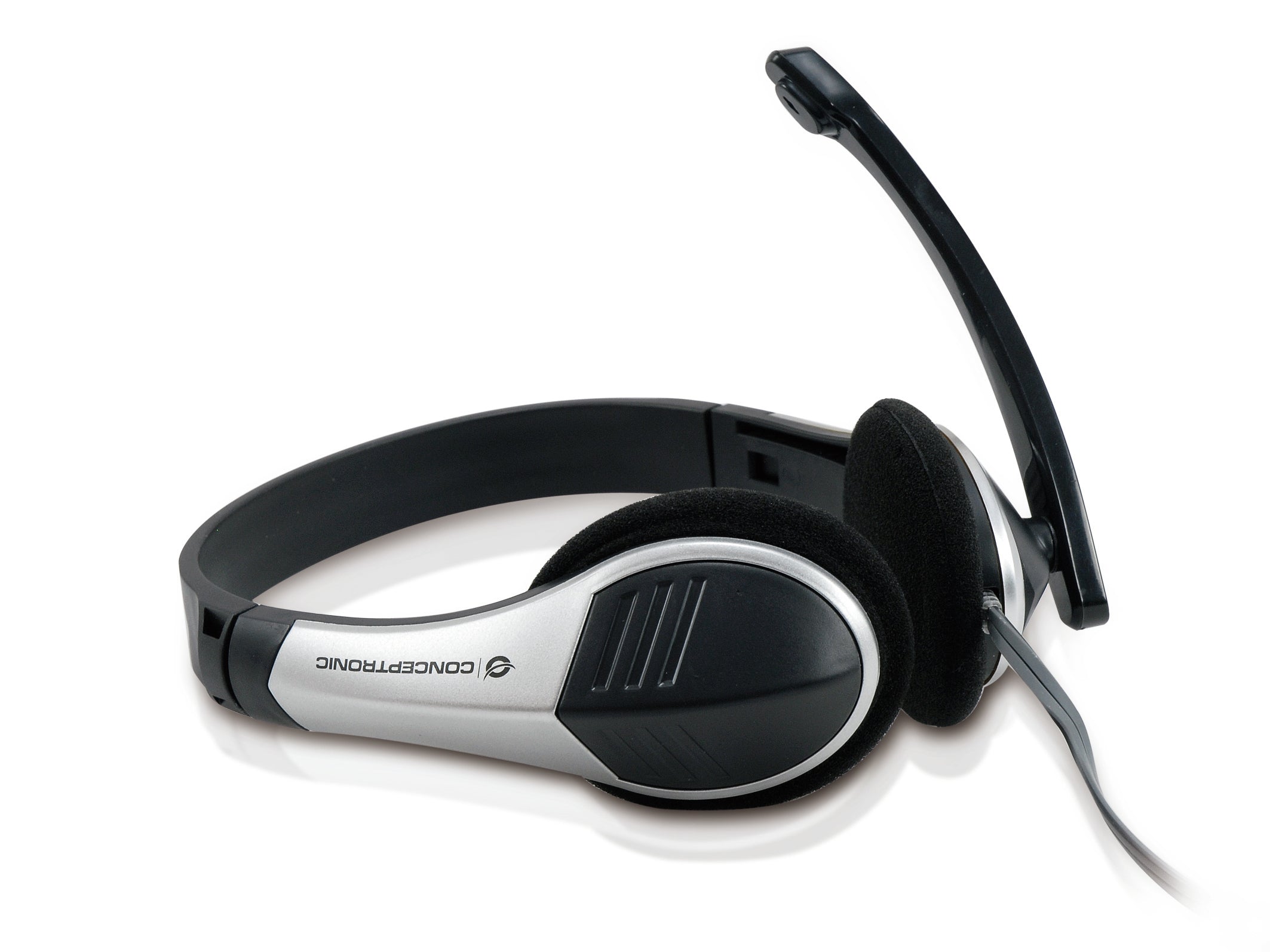 Casques avec Microphone Conceptronic Allround Stereo Headset Noir Argenté