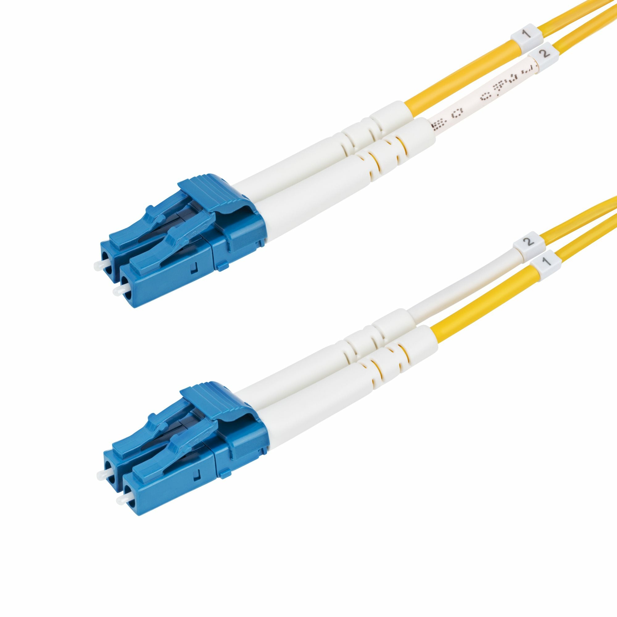 StarTech.com Câble Fibre Optique de 1m Monomode LC à LC (UPC) OS2, LSZH - Cordon de raccordement - mode unique LC/UPC (M) pour mode unique LC/UPC (M) - 1 m - 1 m - 2 mm - fibre optique - duplex - 9 / 125 micromètres - OS1/OS2 - sans halogène, passif - jau