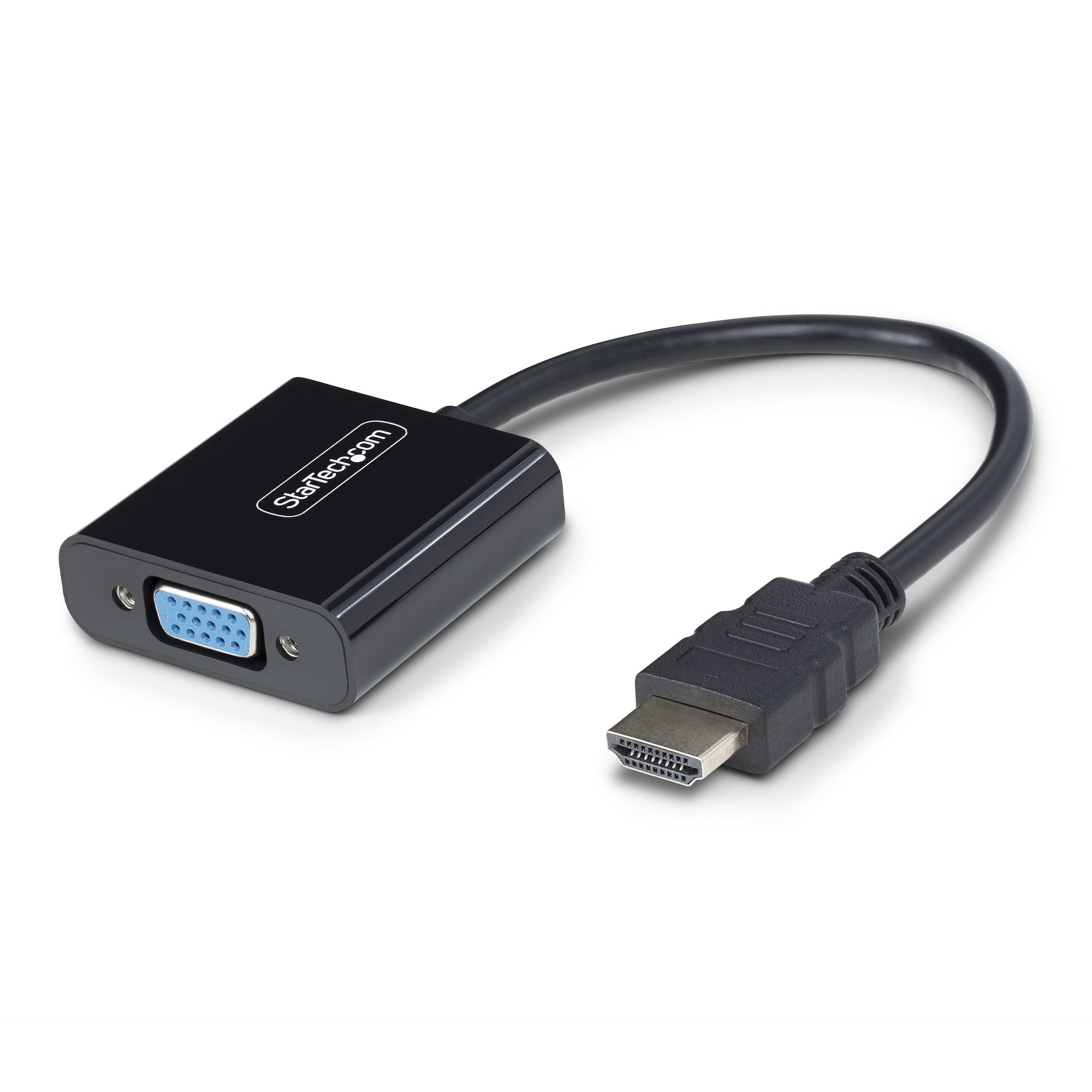 StarTech.com HDMI to VGA Adapter, 1080p, Active Video Converter - Adaptateur vidéo - HDMI mâle pour HD-15 (VGA) femelle - 18.95 cm - noir - support 1080p, actif, alimenté par le bus