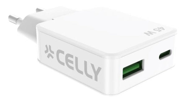 Chargeur mural Celly SLIMTC1C1A45WWH Blanc 45 W