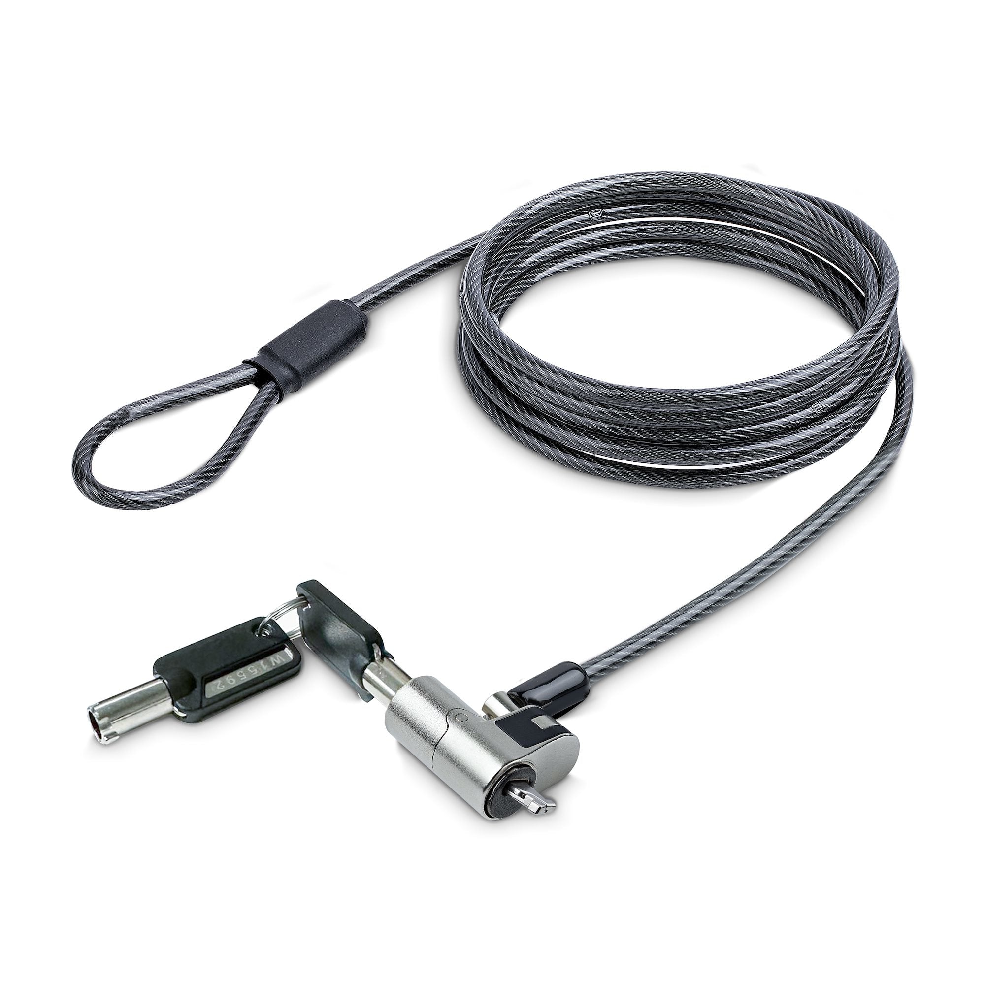 StarTech.com Câble Antivol PC de 2m - Câble de Verrouillage PC, Nano-slot - Câble de sécurité - noir, argent - 2 m