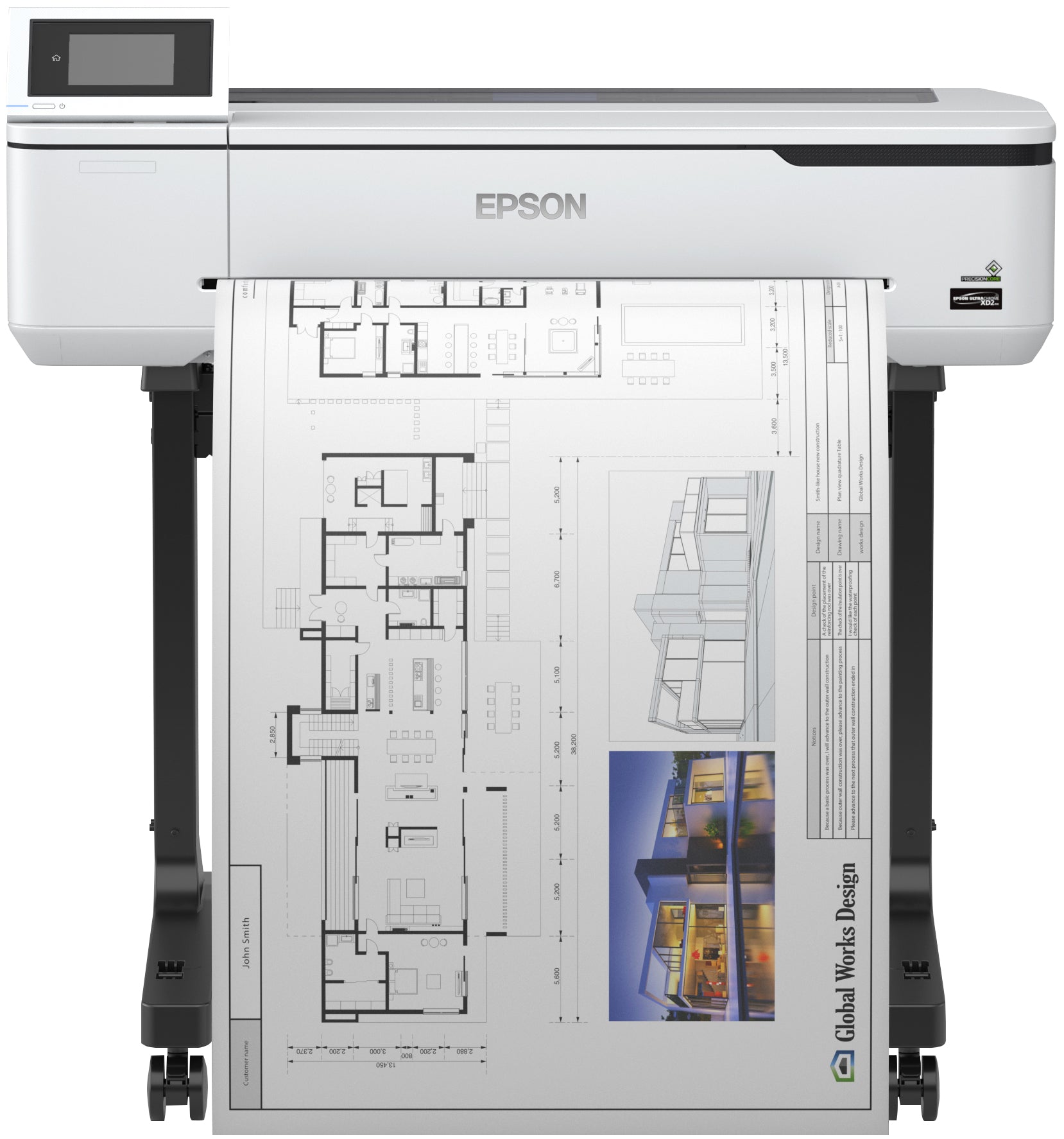 Epson SureColor SC-T3100 - 24" imprimante grand format - couleur - jet d'encre - Rouleau A1 (61,0 cm) - 2 400 x 1 200 ppp - Gigabit LAN, Wi-Fi(n), USB 3.0 - outil de coupe
