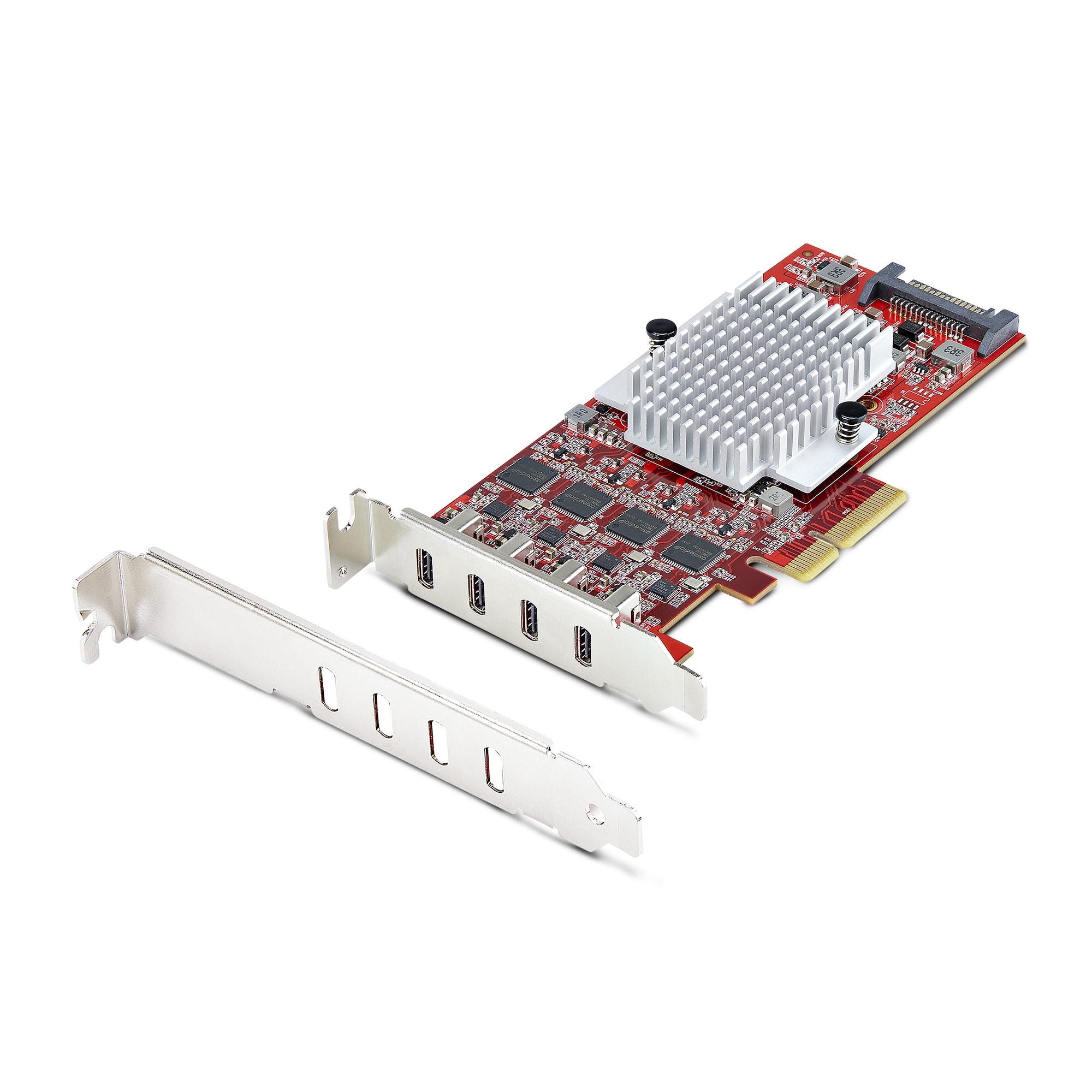 StarTech.com 4-Port USB Type-C PCIe Card, USB-C 10Gb, 4x Controllers, TAA - Adaptateur USB - PCIe 3.0 x4 profil bas - USB-C 3.2 Gen 2 x 4 - Conformité TAA