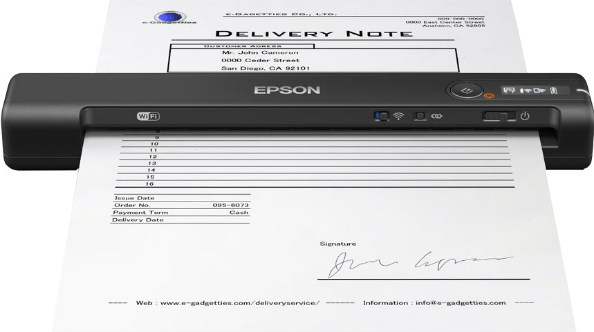 Epson WorkForce ES-60W - Scanner à feuilles - Capteur d'images de contact (CIS) - A4 - 600 dpi x 600 dpi - jusqu'à 300 pages par jour - USB 2.0, Wi-Fi(n)