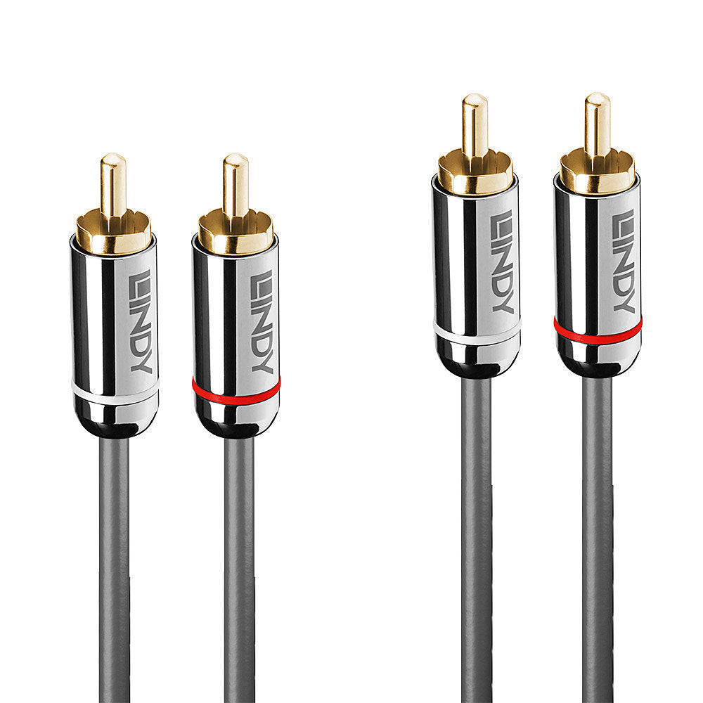 Cable Audio Lindy 2x RCA 1m (Gris)