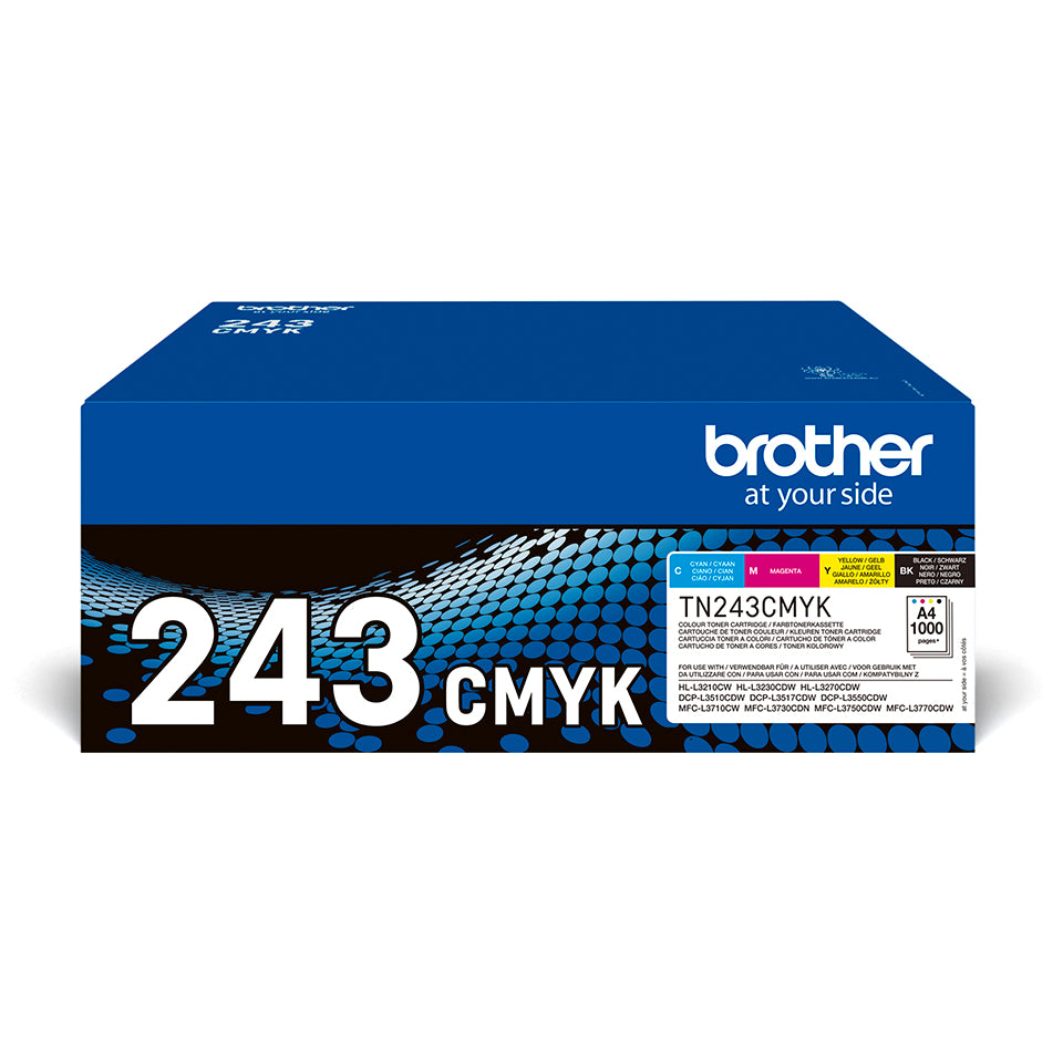 Pack de 4 Toners Noir et Couleurs - TN243CMYK