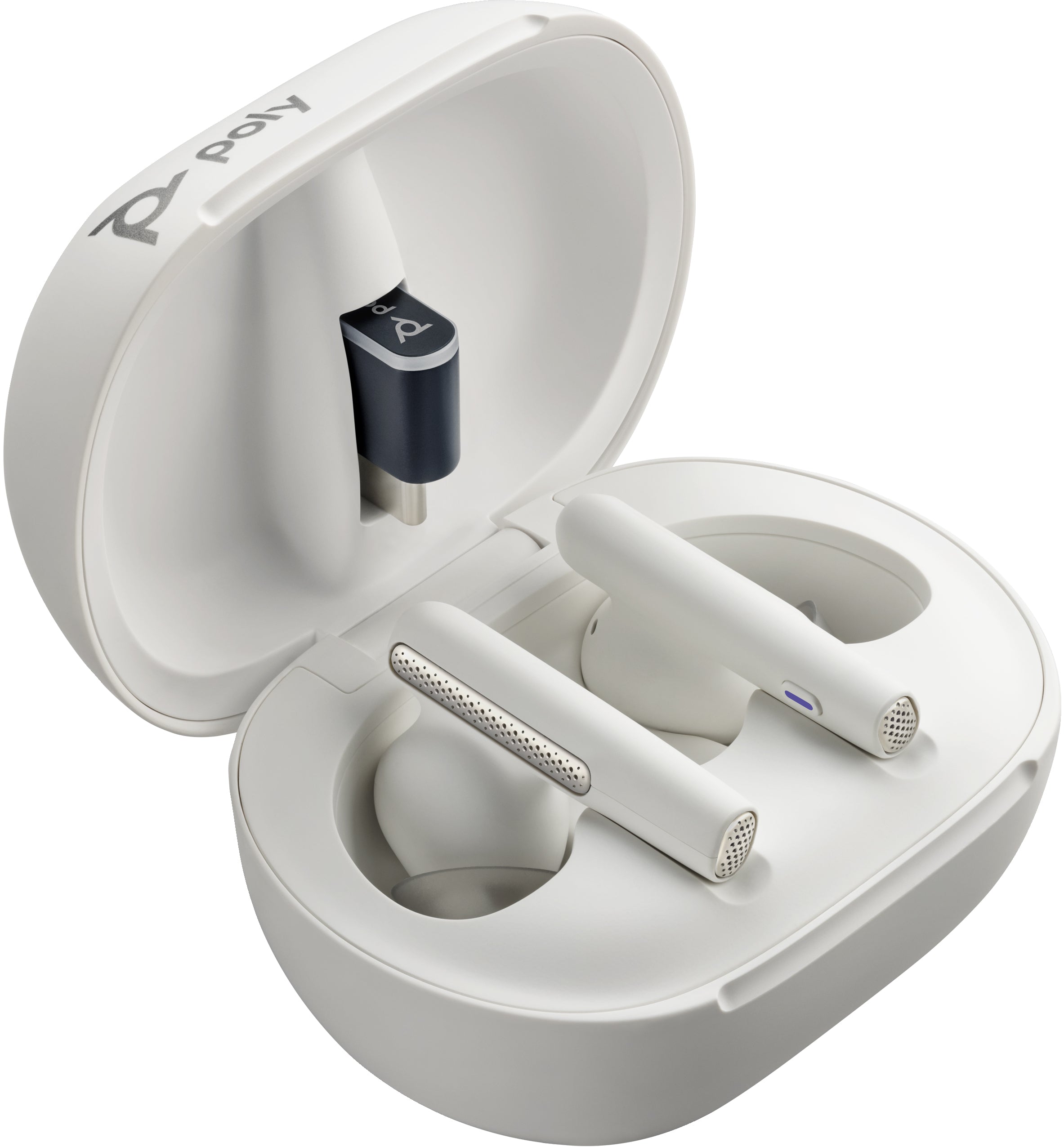 Poly Voyager Free 60/60+ Microsoft Teams Certified White Earbuds (2 Pieces) - Replaces Poly SKU 221223-04