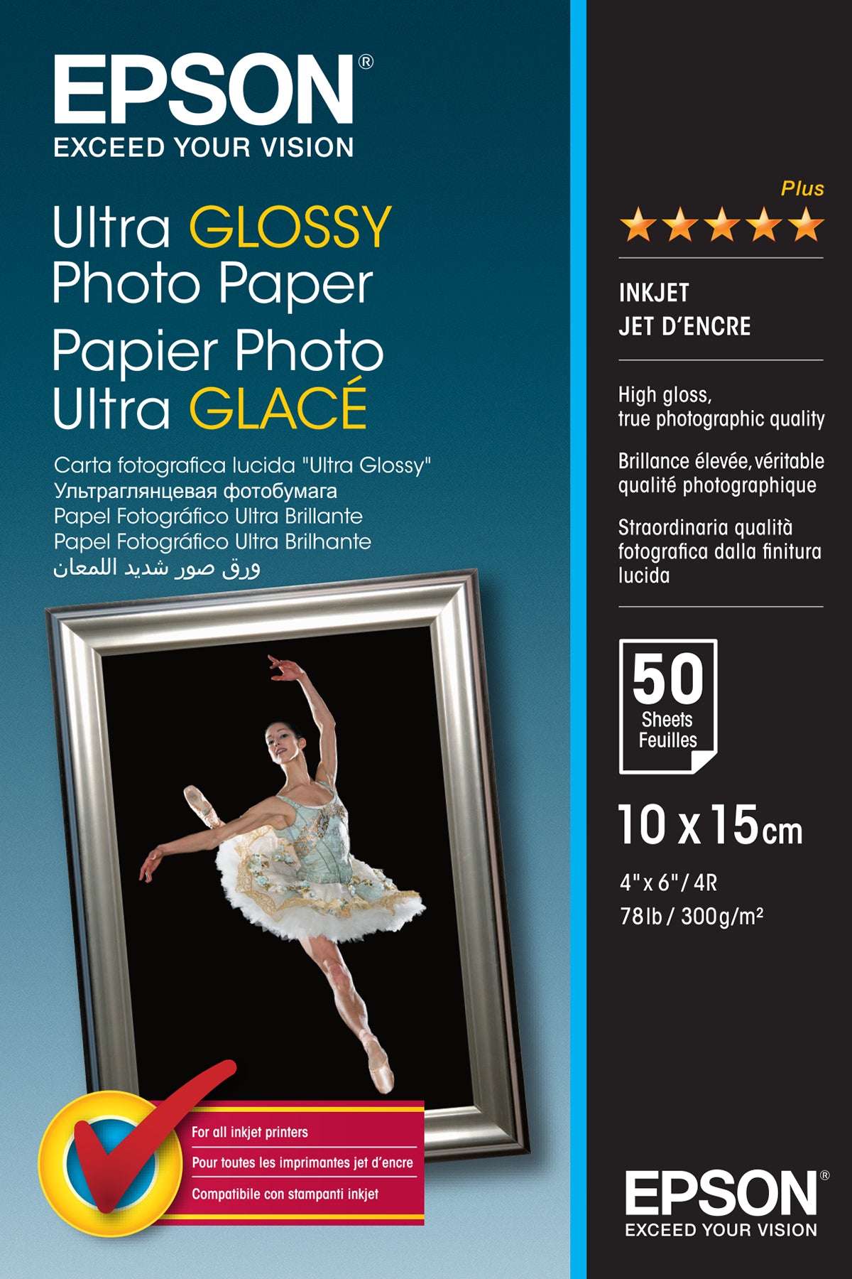 Epson Ultra Glossy Photo Paper - Brillant - 100 x 150 mm 50 feuille(s) papier photo - pour EcoTank ET-1810, 2810, 2811, 2814, 2815, 2820, 2825, 2826, 2850, 2851, 2856, 4800, 4850