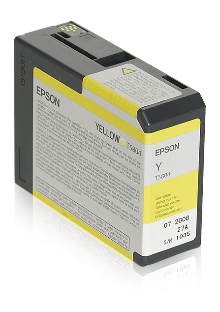 Epson T5804 - 80 ml - jaune - original - cartouche d'encre - pour Stylus Pro 3800, Pro 3880