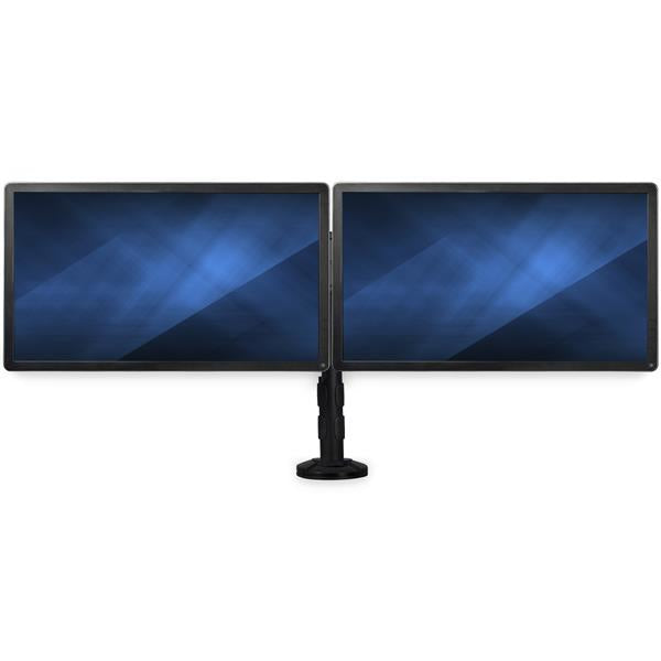 StarTech.com Bras pour écran PC double affichage à fixation bureau - Pince / oeillet - 27 po - Montage VESA - ARMBARDUOG - Pied - pour 2 moniteurs - plastique, aluminium, acier - noir - Taille d'écran : 13"-27" - oeillet, montrable sur bureau