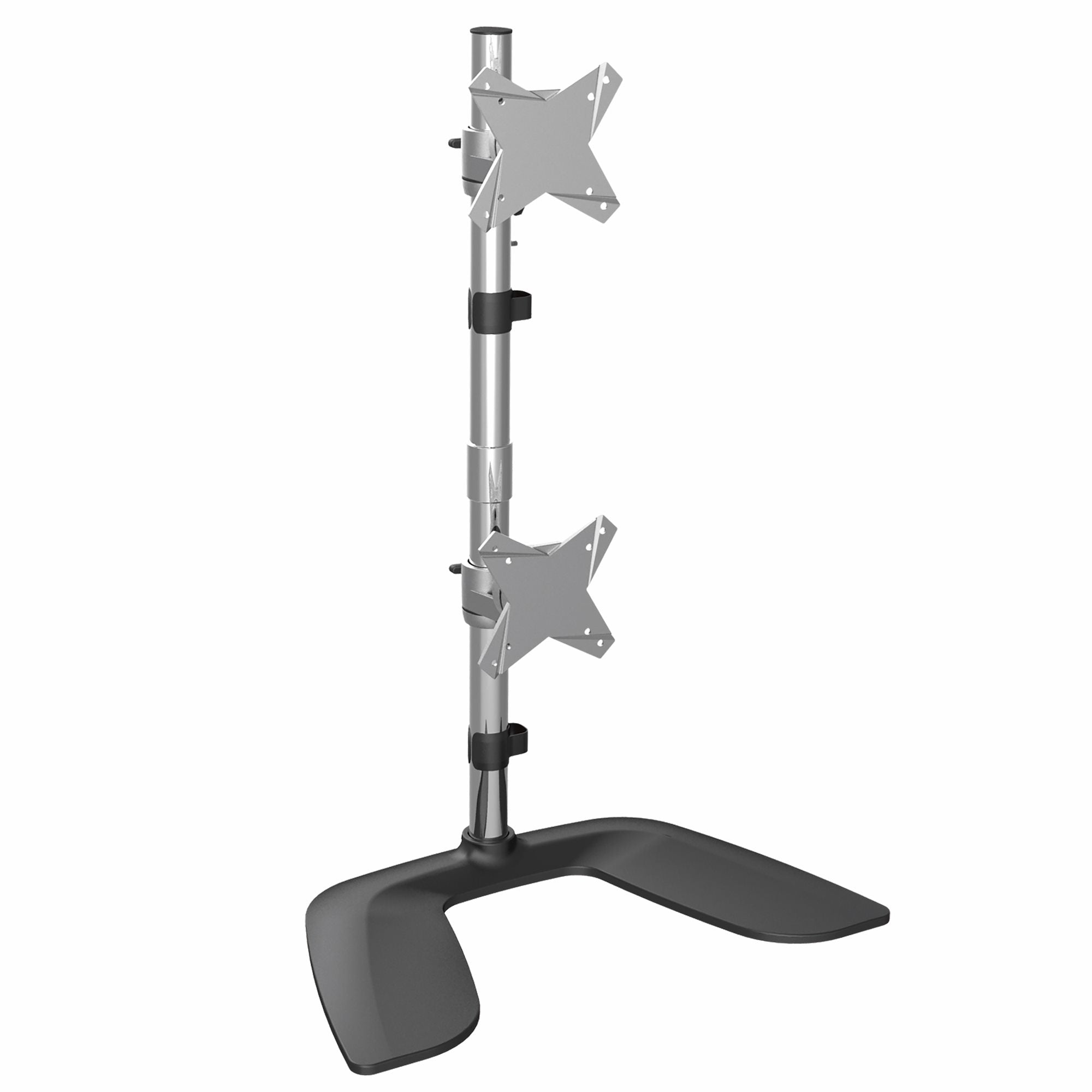 StarTech.com Bras pour écran PC double affichage à fixation verticale - Moniteurs VESA jusqu'a 27 po - Aluminium - ARMDUOVS - Pied - pour 2 moniteurs - plastique, aluminium - noir, argent - Taille d'écran : 13"-27" - support pour ordinateur de bureau