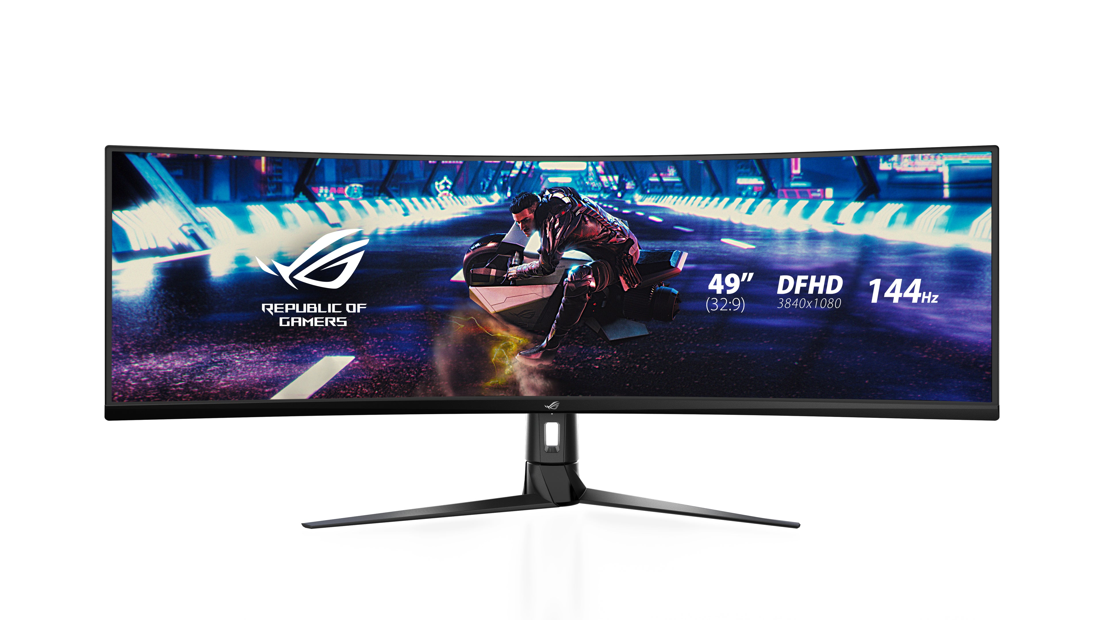 ASUS ROG Strix XG49VQ - Écran LED - jeux - incurvé - 49" - 3840 x 1080 DFHD - VA - 450 cd/m² - 3000:1 - DisplayHDR 400 - 4 ms - 2xHDMI, DisplayPort - haut-parleurs - noir