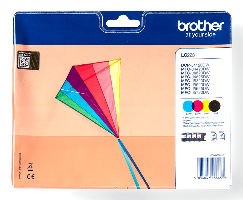 Cartouche d'encre originale Brother LC-223VALBP Multicouleur (4 Unités)